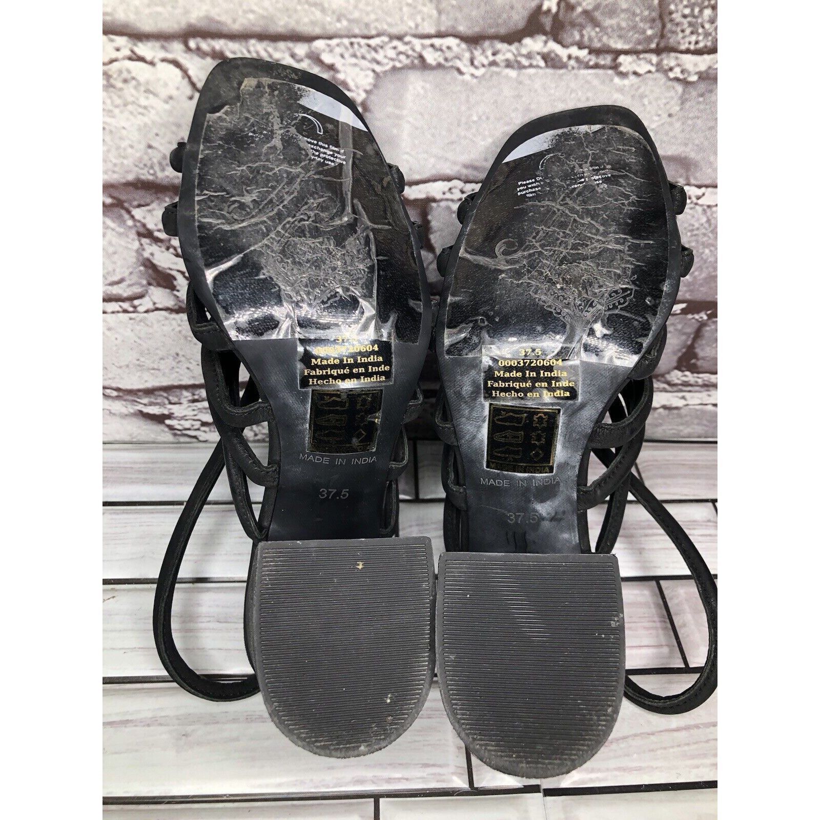 Free People Free People Black Leather Cuban Heel Cage Strappy Sandals Wo Size US 7 / IT 37 - 13 Thumbnail