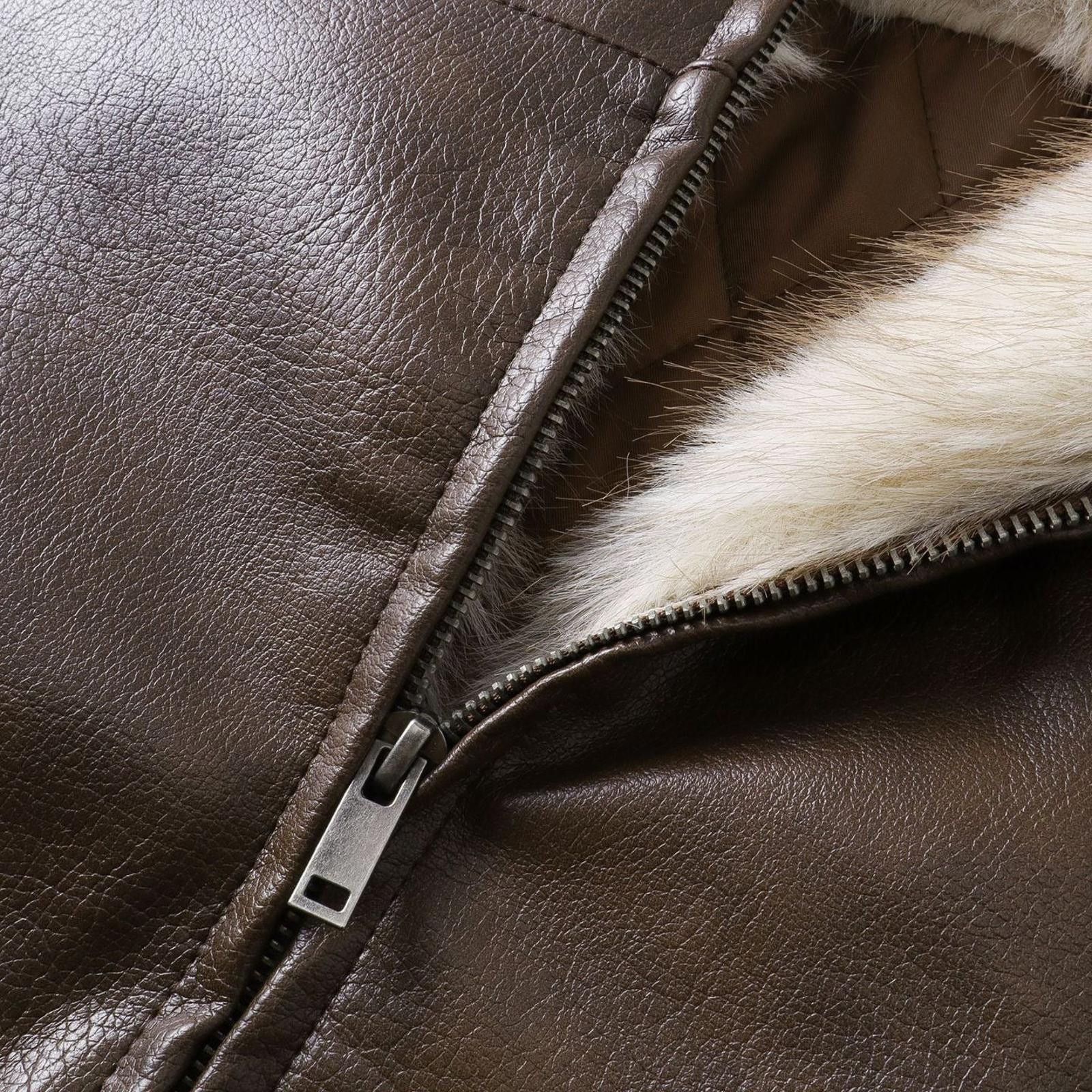 Japanese Brand Black Faux Leather Bomber Jacket with Fur Lining Size US M / EU 48-50 / 2 - 4 Thumbnail