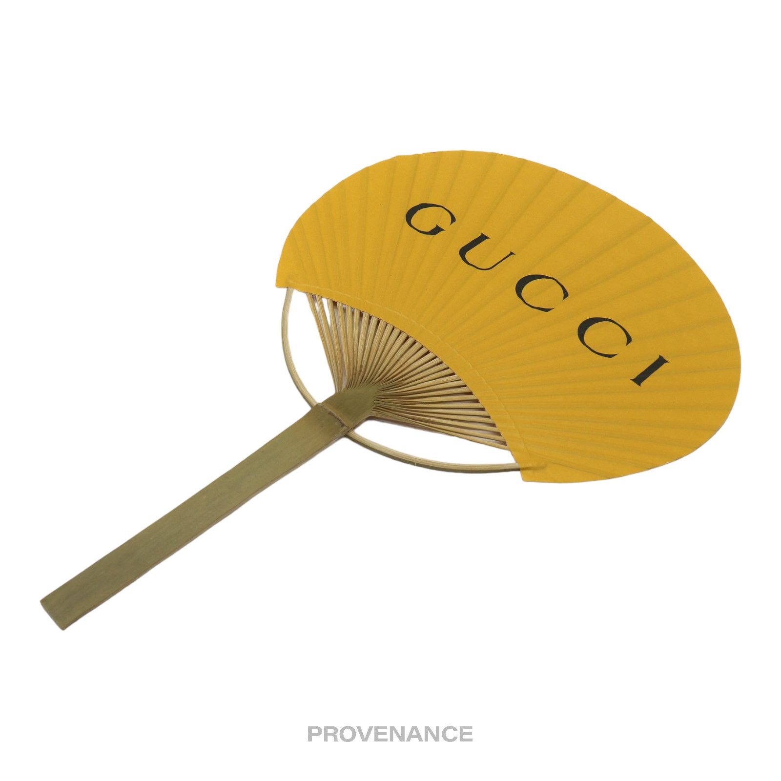 Gucci 🔴 Gucci Logo Bamboo Hand Fan - Yellow Size ONE SIZE - 2 Thumbnail