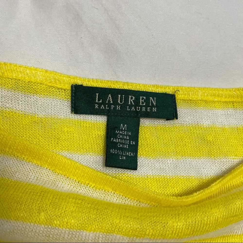 Lauren Ralph Lauren New Lauren Ralph Lauren Linen Yellow White Striped 3/4 Slee Size M / US 6-8 / IT 42-44 - 6 Thumbnail