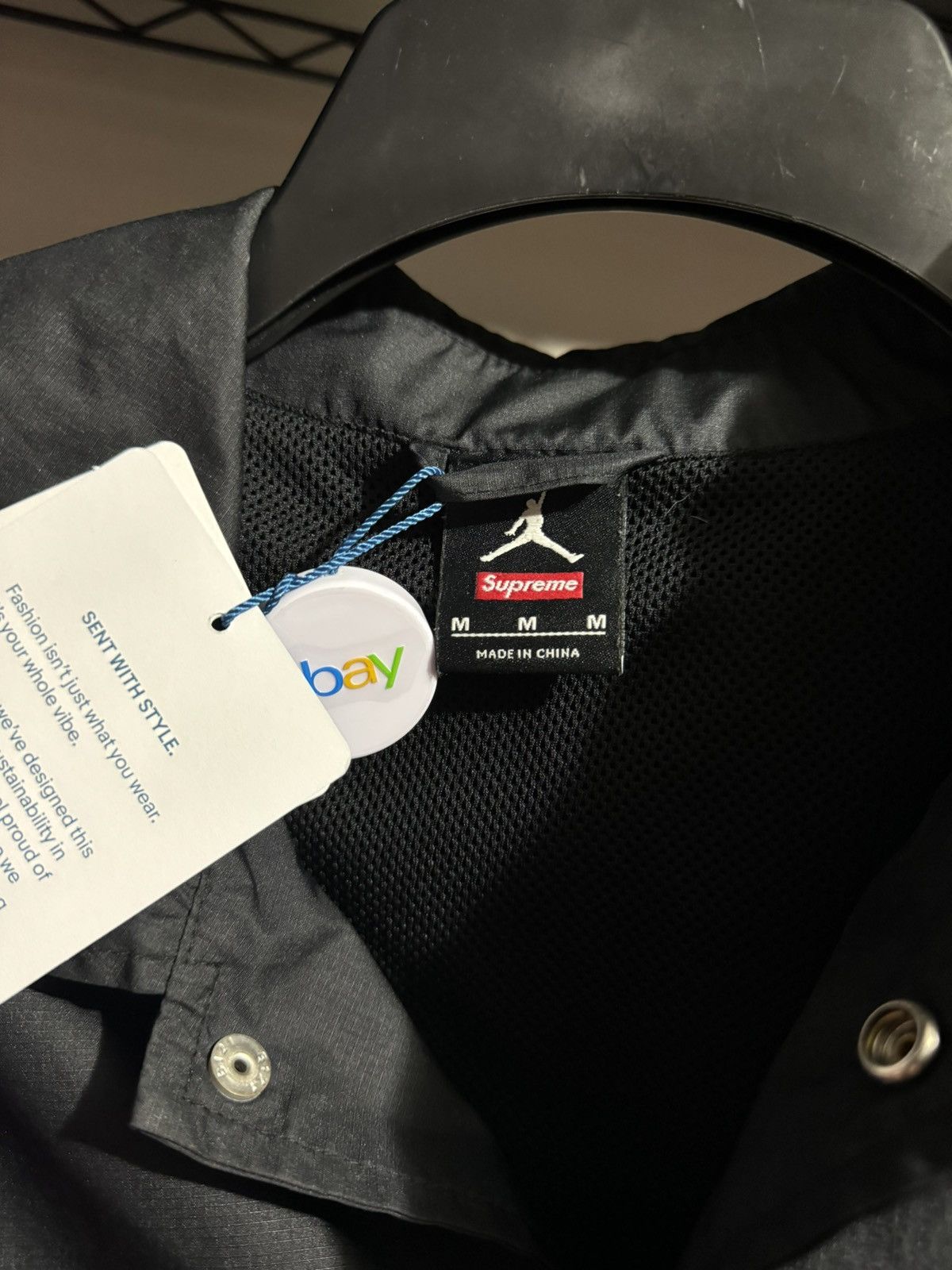 Jordan Brand × Supreme Supreme Jordan Coaches Jacket Black Medium Size US M / EU 48-50 / 2 - 5 Thumbnail