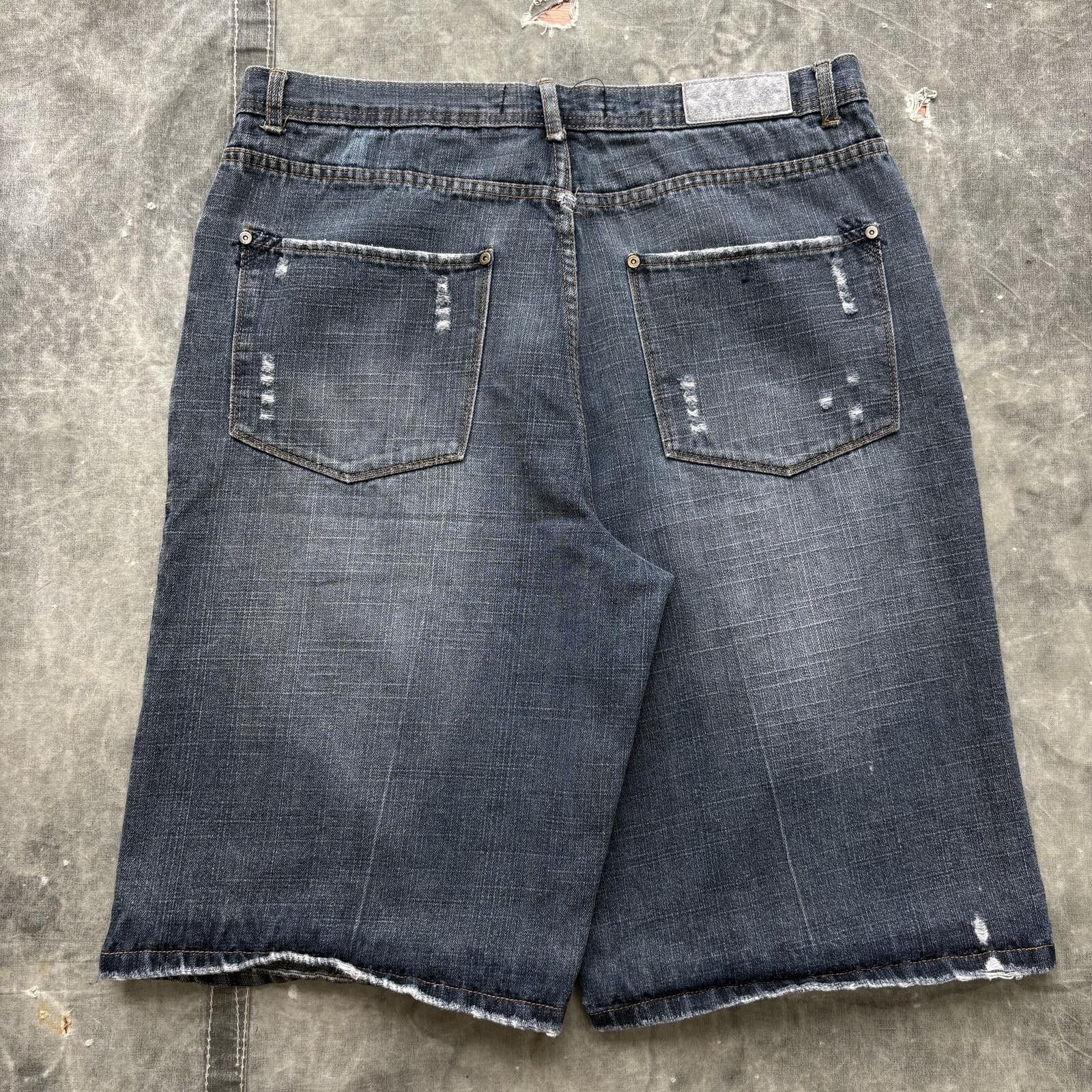 Brooklyn Xpress Vintage Y2K Brooklyn Xpress Grunge Baggy Denim Shorts Jorts Size US 36 / EU 52 - 2 Thumbnail