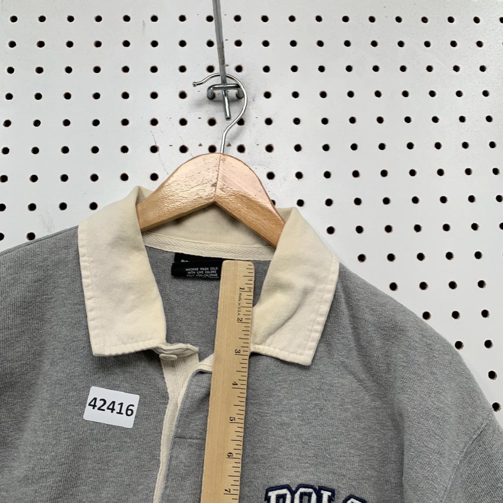 Polo Ralph Lauren VINTAGE Polo Ralph Lauren Polo Shirt Mens Large Grey Long Sleeve 90s Decade Polo Men L Grey Logo Casual Mens Size US L / EU 52-54 / 3 - 5 Thumbnail