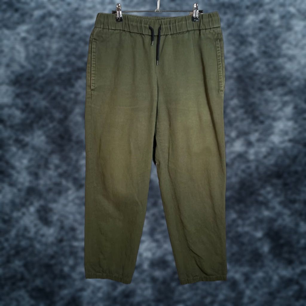 VINTAGE A.P.C. Rue Madame Paris Mens 48 Olive Green Cotton-Linen Straight Leg Pants