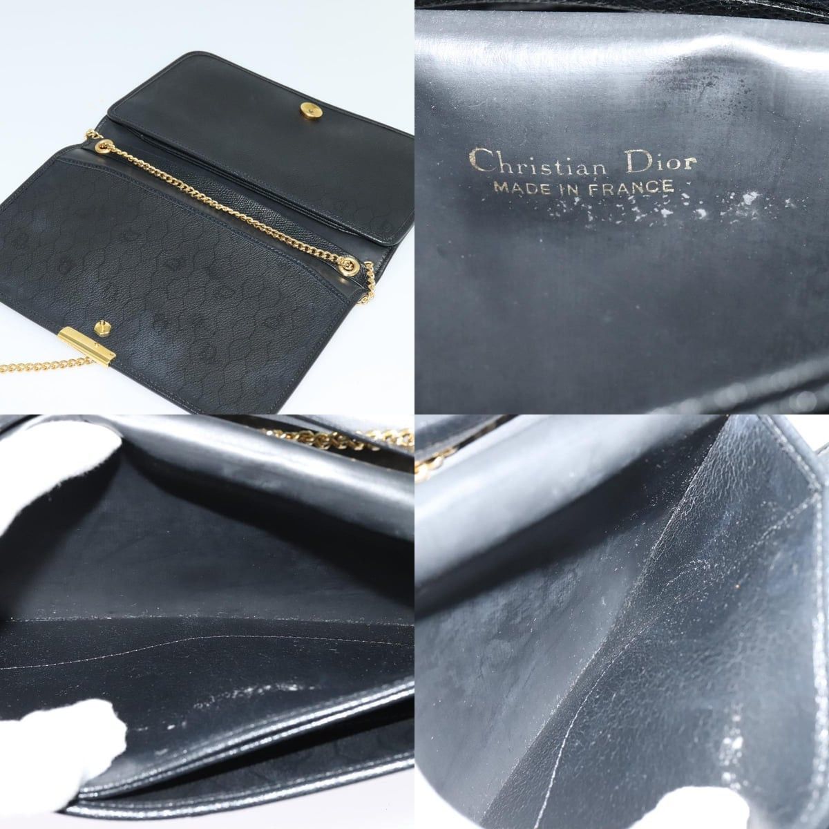 Dior DIOR Chain Shoulder Bag Leather Navy Gold Size ONE SIZE - 11 Thumbnail