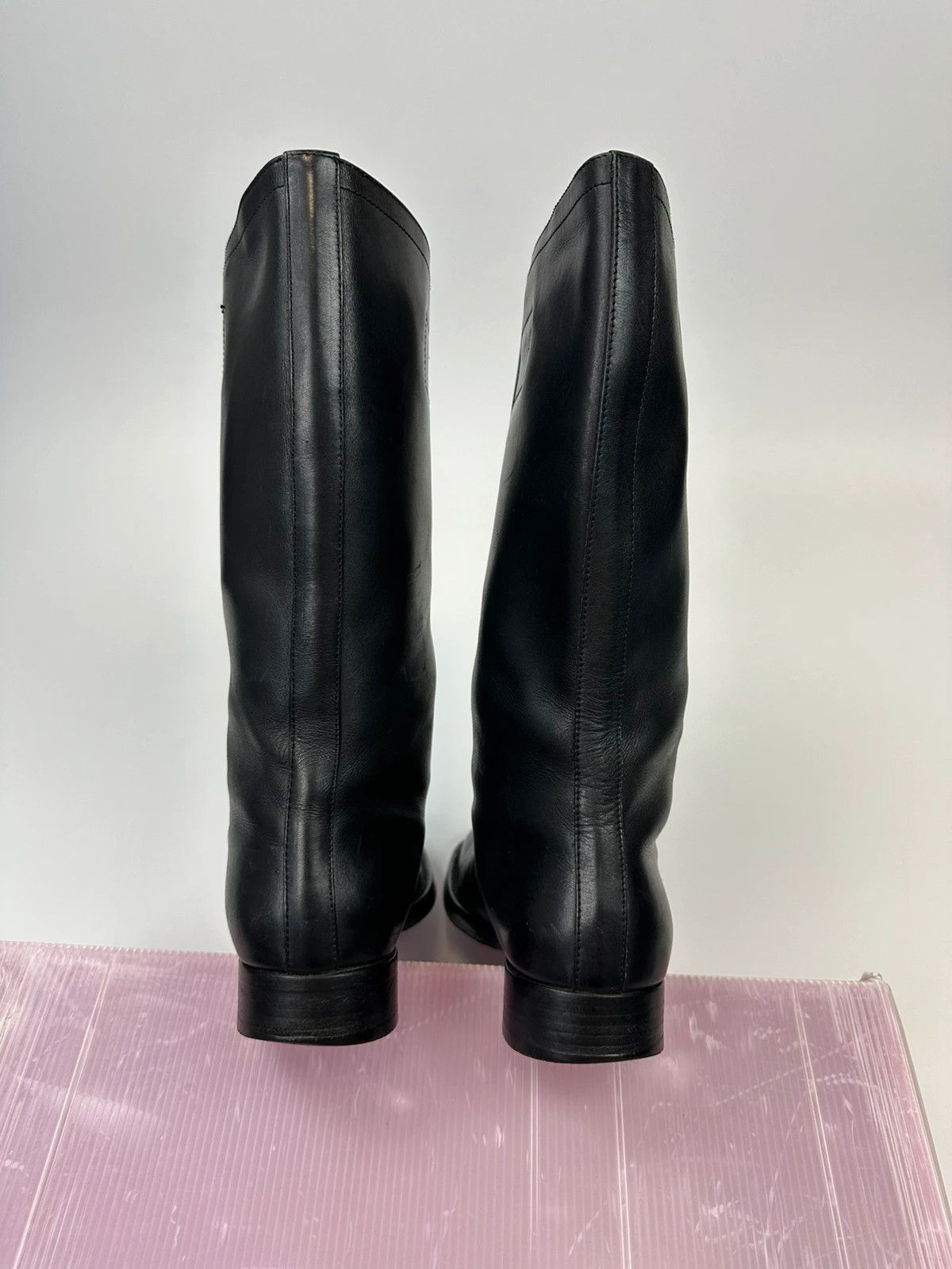 Miu Miu Miu Miu SS2001 Black Leather High Boots Size US 8 / EU 41 - 12 Thumbnail