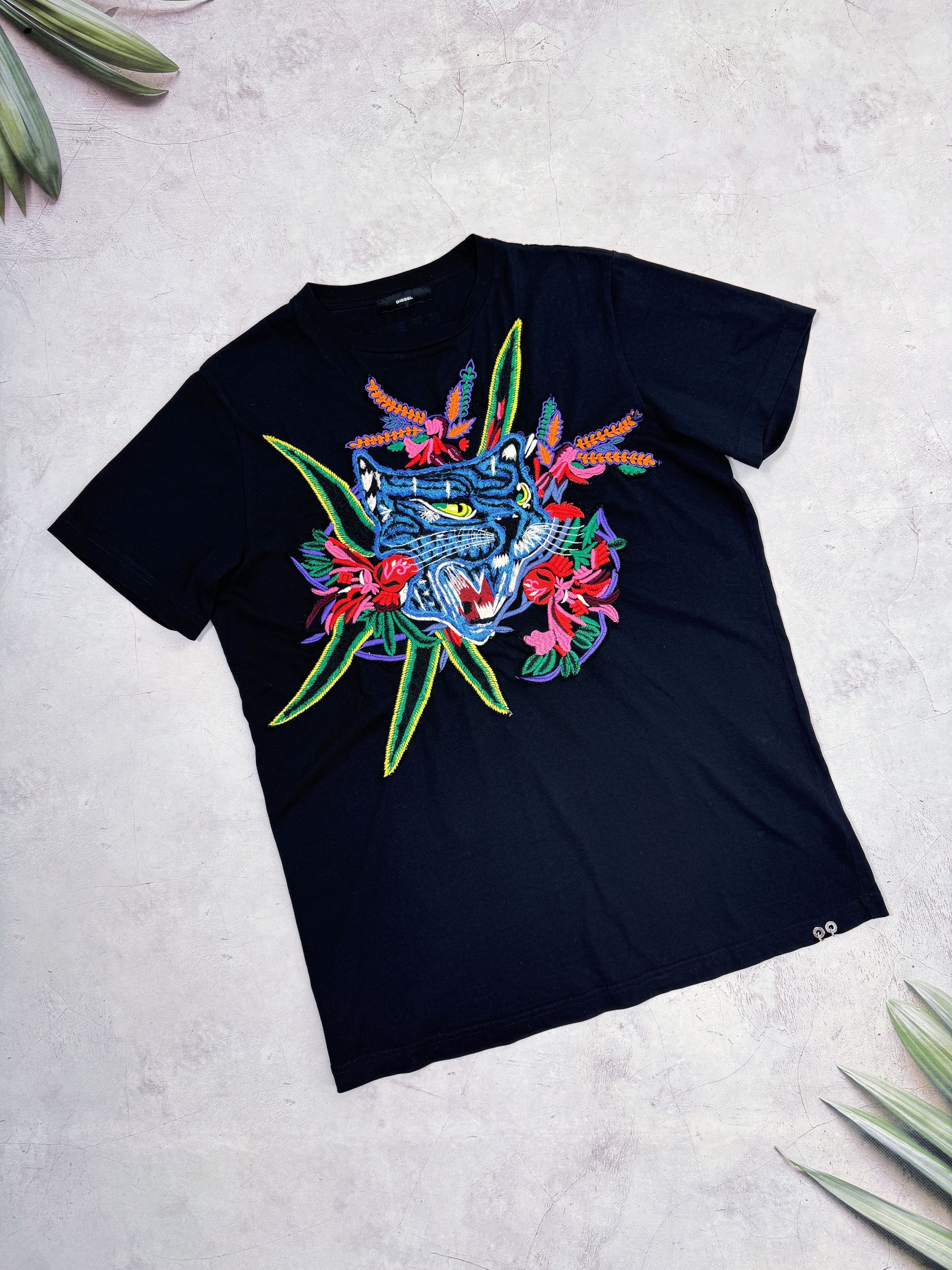 Diesel Diesel T-Shirt Braves Cat & Flowers Embroidered Size US M / EU 48-50 / 2 - 2 Thumbnail