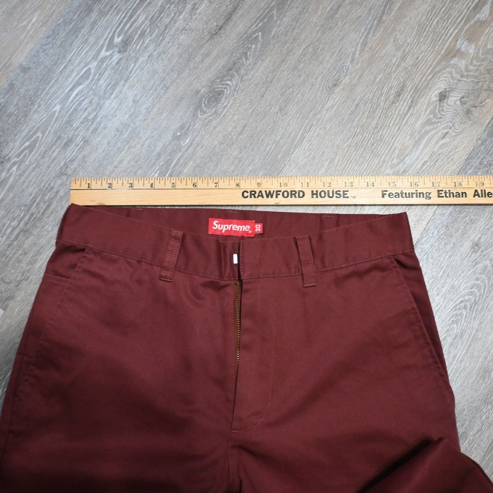 Supreme Supreme Work Pants Burgundy Red Size 30 Straight Leg Cotton Size US 30 / EU 46 - 7 Thumbnail