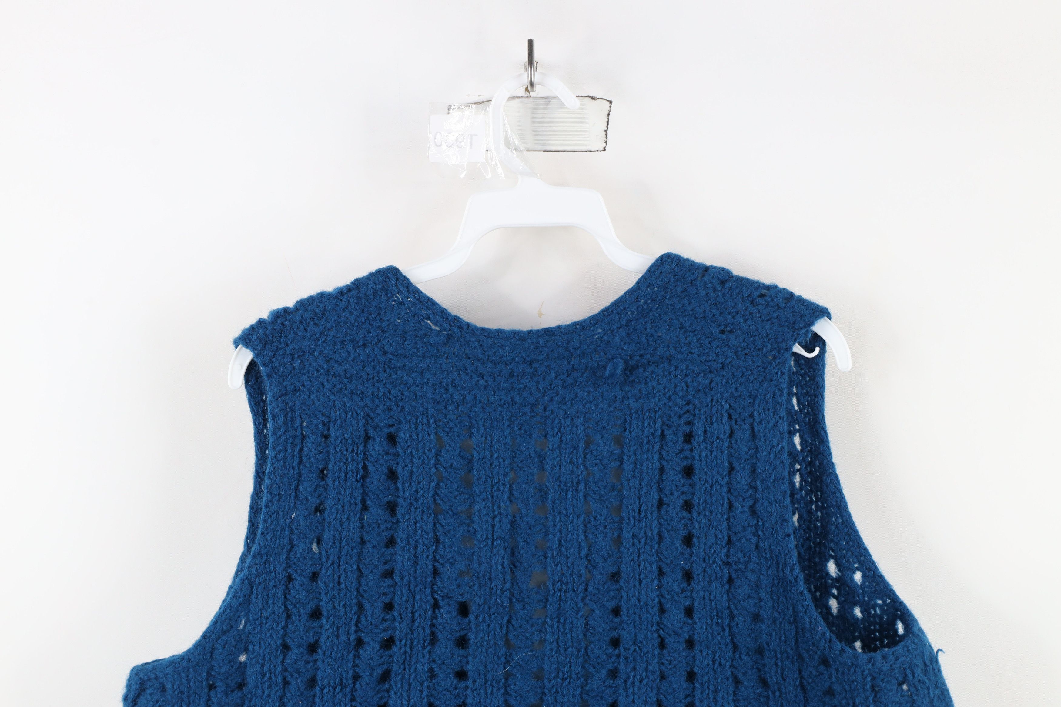 Vintage Vintage 70s Streetwear Open Front Crochet Knit Sweater Vest Size L / US 10 / IT 46 - 10 Thumbnail