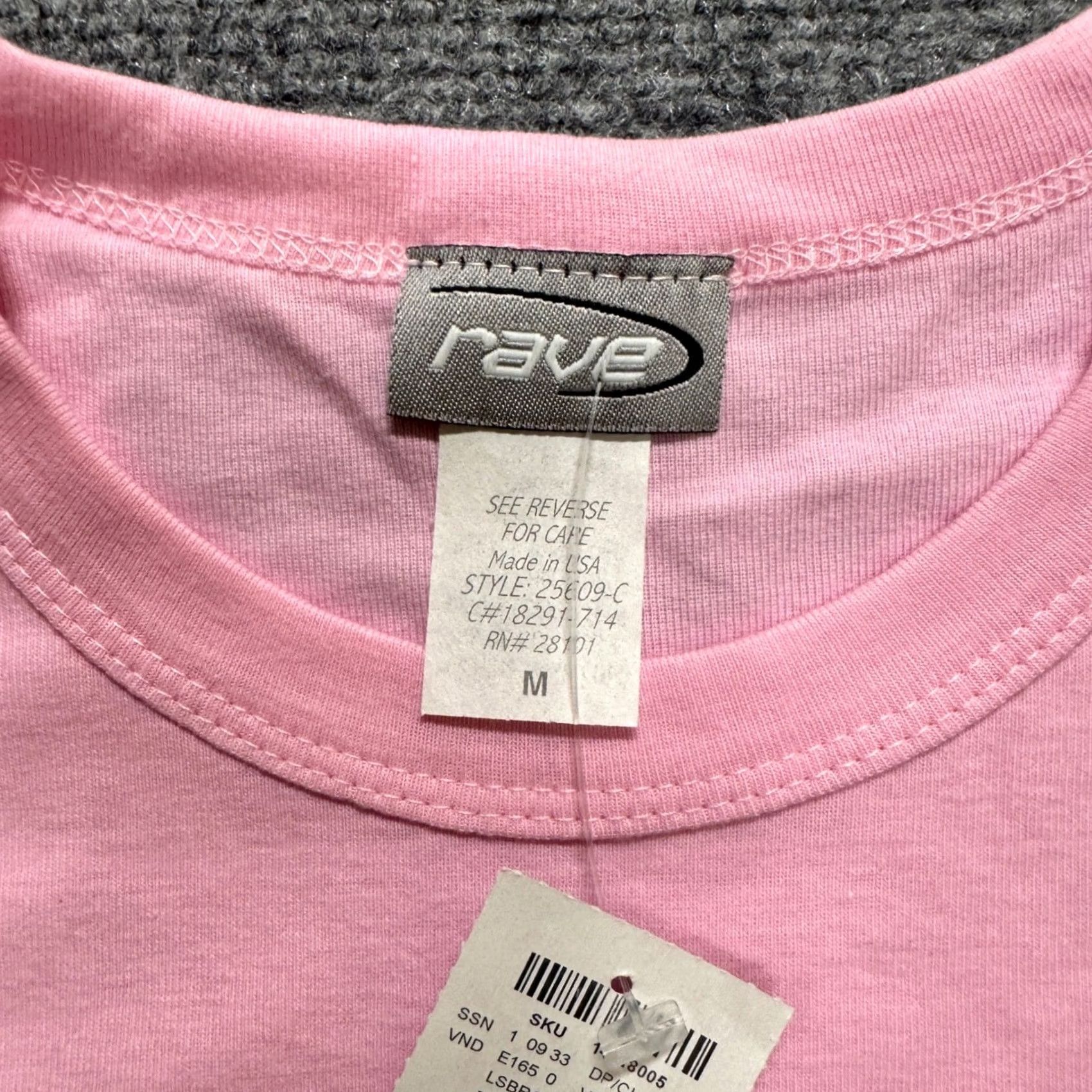 Vintage VINTAGE RAVE Top Women's M Pink Long-sleeve 90s Y2K Grunge MADE IN USA Mens? Womens Size M / US 6-8 / IT 42-44 - 4 Thumbnail