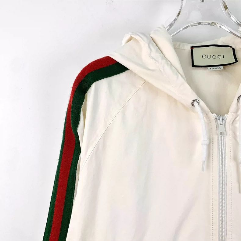Gucci Gucci Beige Striped Cotton Hoodie Sweatshirt-2505 Size L / US 10 / IT 46 - 3 Thumbnail