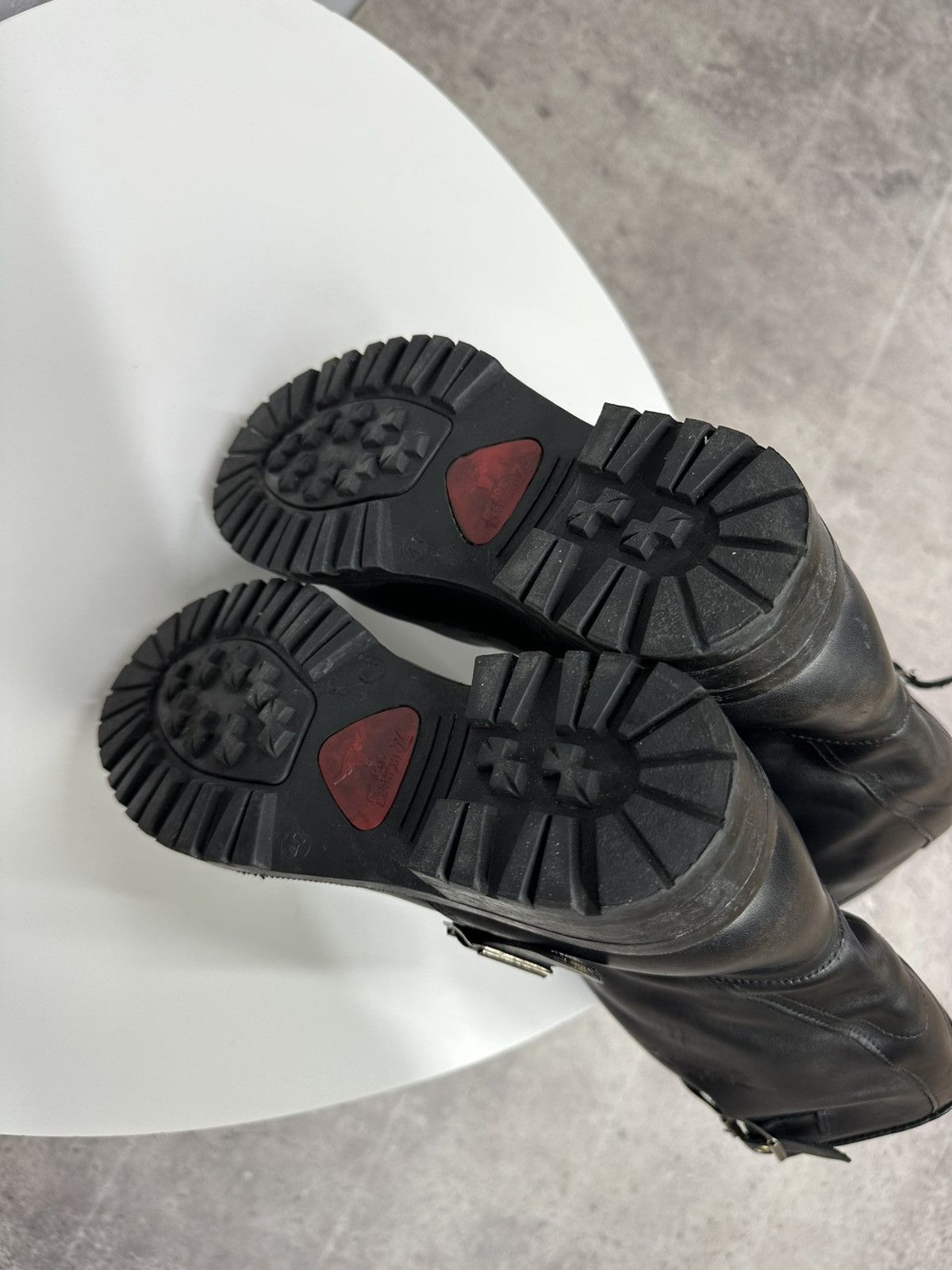If Six Was Nine Vintage Italian AS 98 Rick Owens Style Leather Biker Boots Size US 8 / EU 41 - 15 Thumbnail