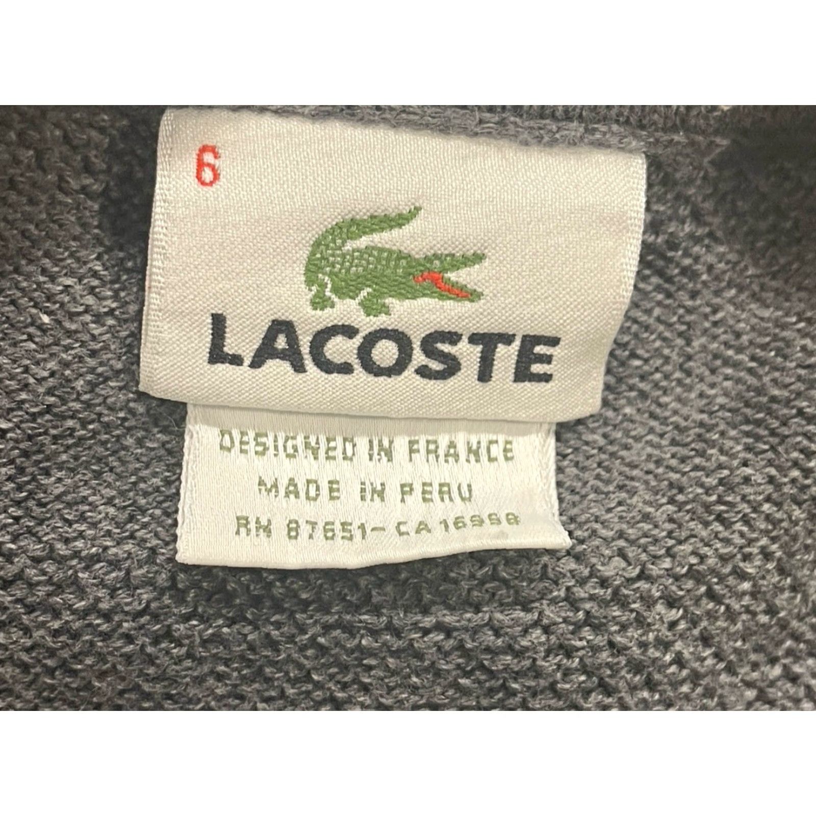 Lacoste Lacoste Cardigan Sweater Mens XL Gray V-Neck Button Front Long Sleeve Casual Pockets Classic Fall Winter Size US XL / EU 56 / 4 - 6 Thumbnail