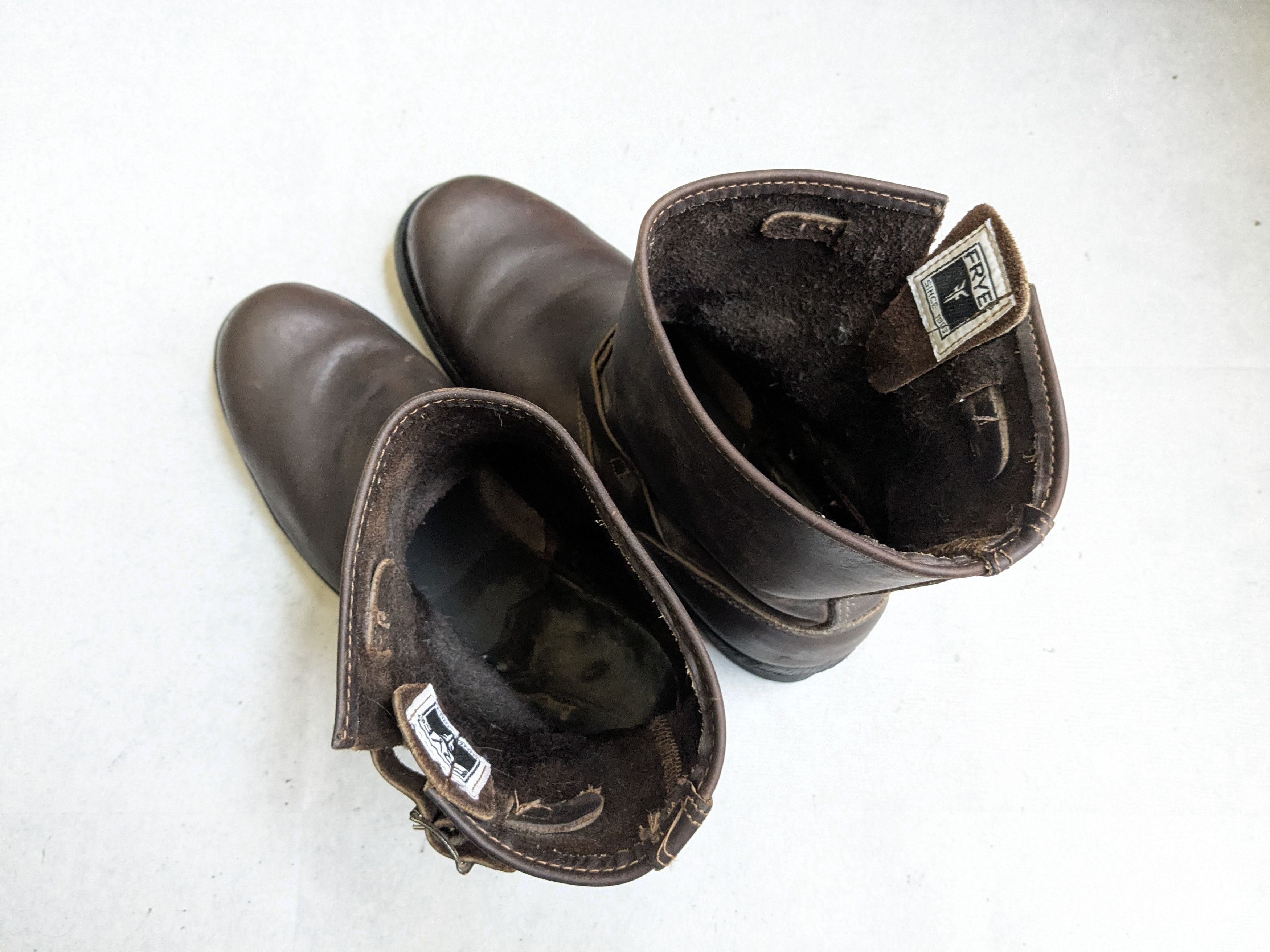 Frye Frye Engineer Boots Brown 12 M Leather Buckle Size US 12 / EU 45 - 15 Thumbnail