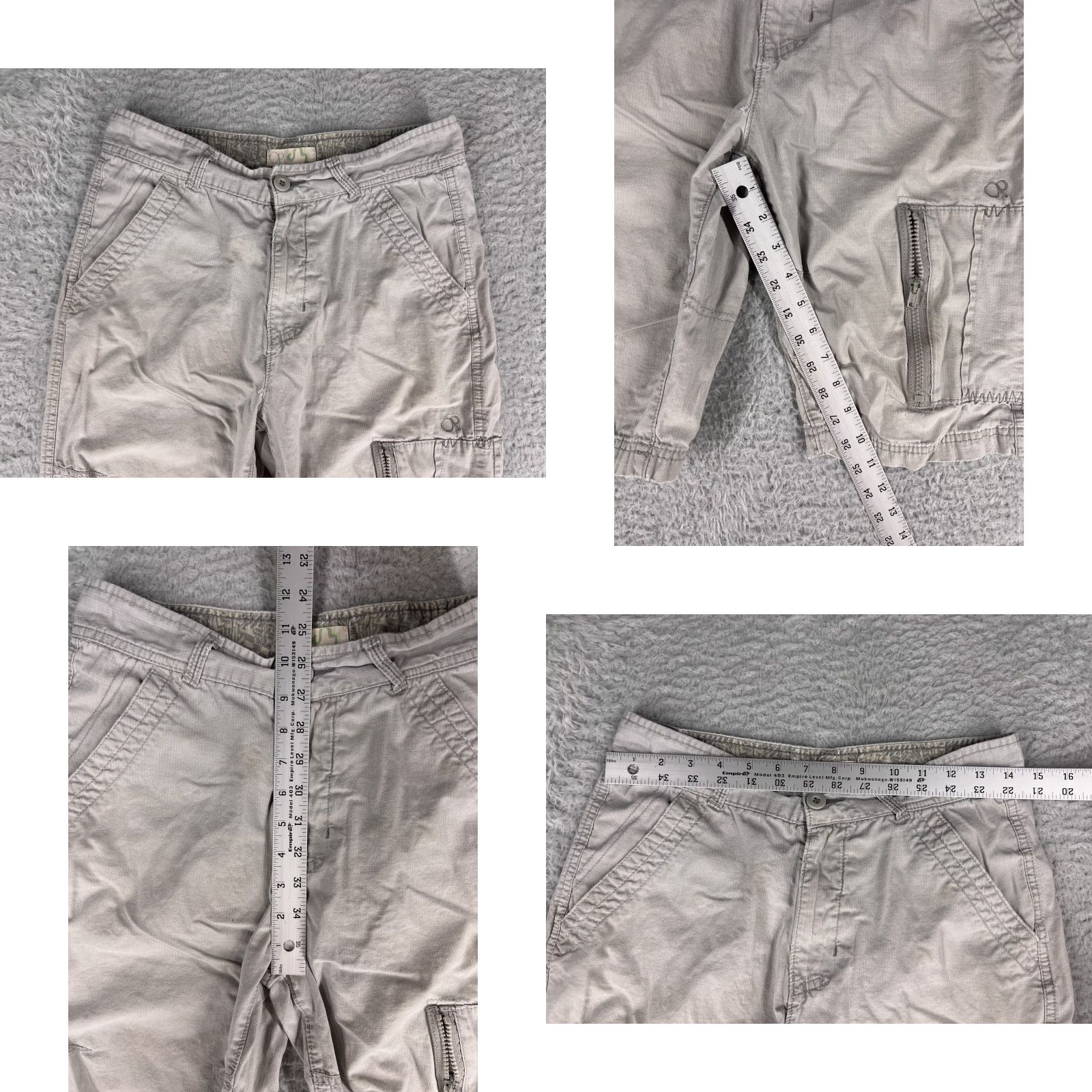 Ocean Pacific Ocean Pacific Womens Shorts Cargo Denim Gray 16 Adult Waist 29 Inseam 10 Mid Rise Pockets Beach Surf Aloha Size 29" - 8 Thumbnail