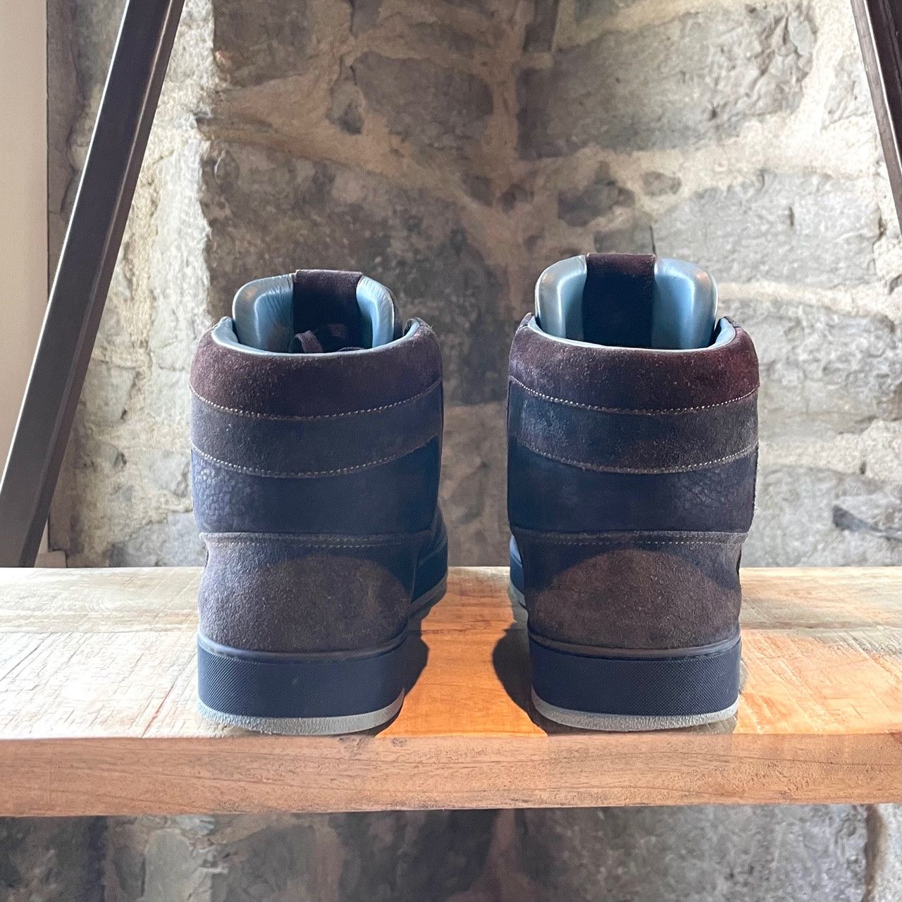 Louis Vuitton Louis Vuitton Brown Navy Suede High-Top Sneakers Size US 9 / EU 42 - 6 Thumbnail