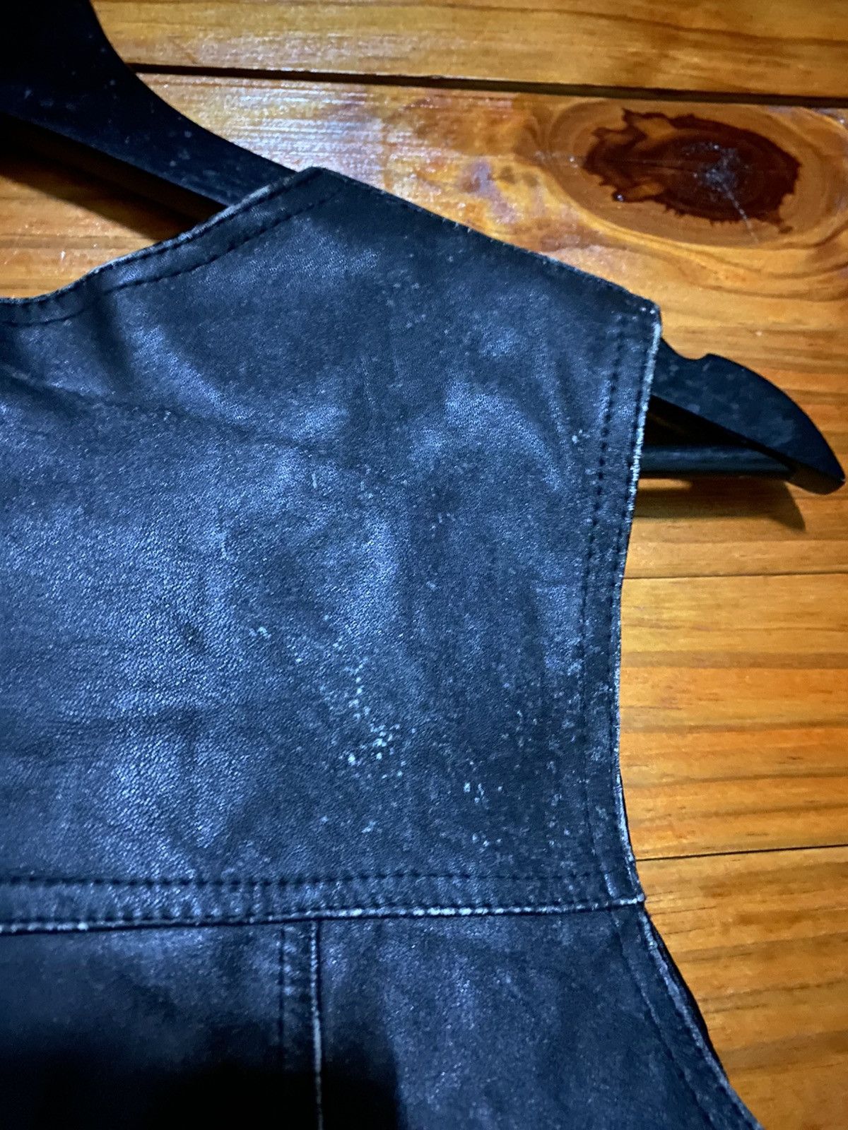 Giorgio Fiorelli Vintage Fiorelli Black Leather Western Biker Waistcoat Size US S / EU 44-46 / 1 - 11 Thumbnail