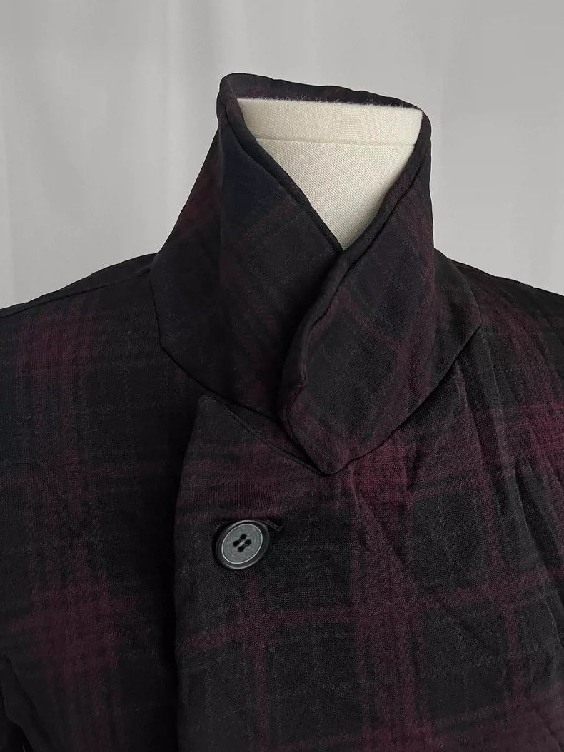 Yohji Yamamoto Plaid Felt Curved Placket Fit Cut Jacket 25