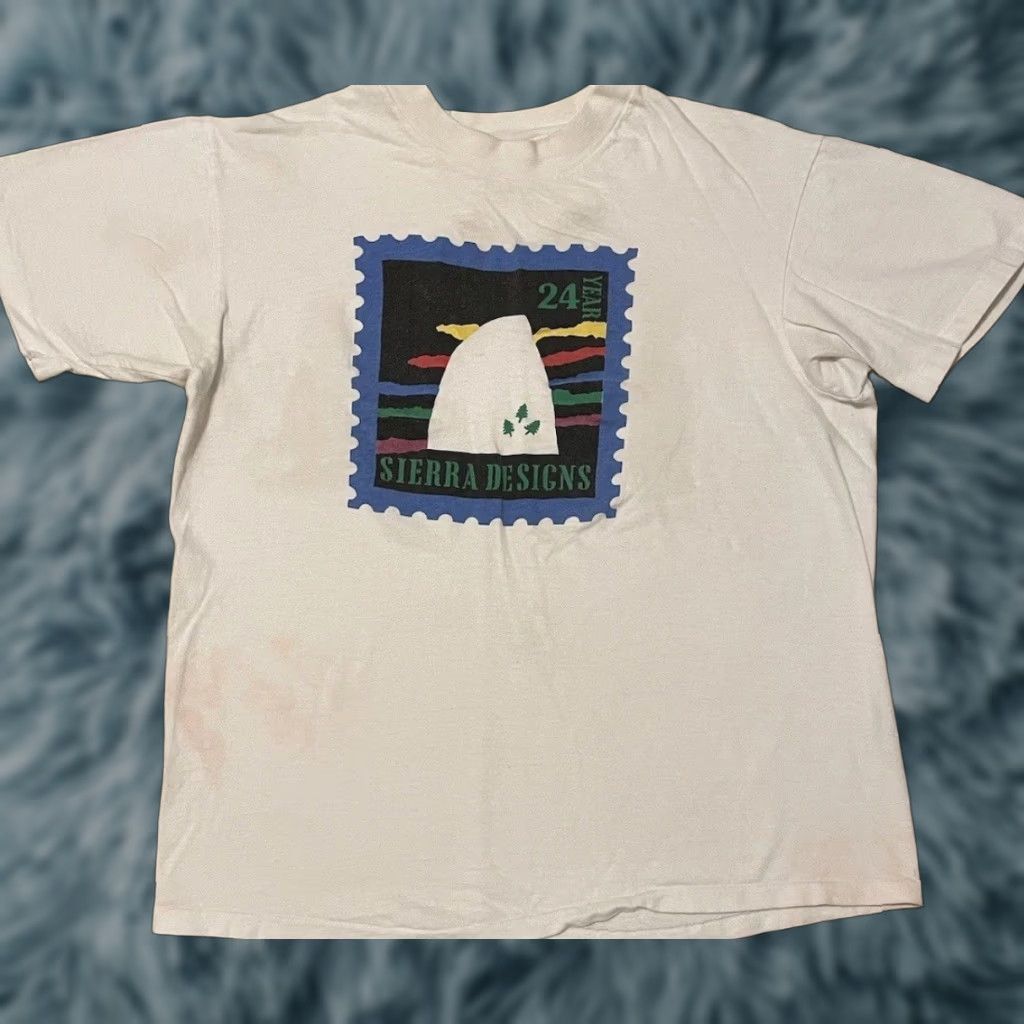 VINTAGE Sierra Designs T-Shirt XS White 80s 90s Grunge Skate Surf Floral Distressed Distress Shirt Mens