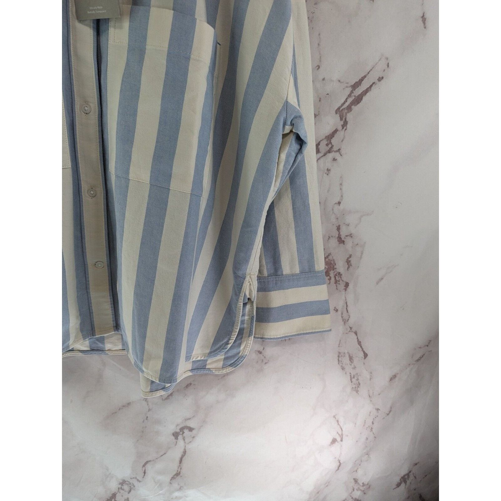 Everlane Everlane Shirt Womens XS Blue Striped Button Boxy Oxford Size XS / US 0-2 / IT 36-38 - 4 Thumbnail