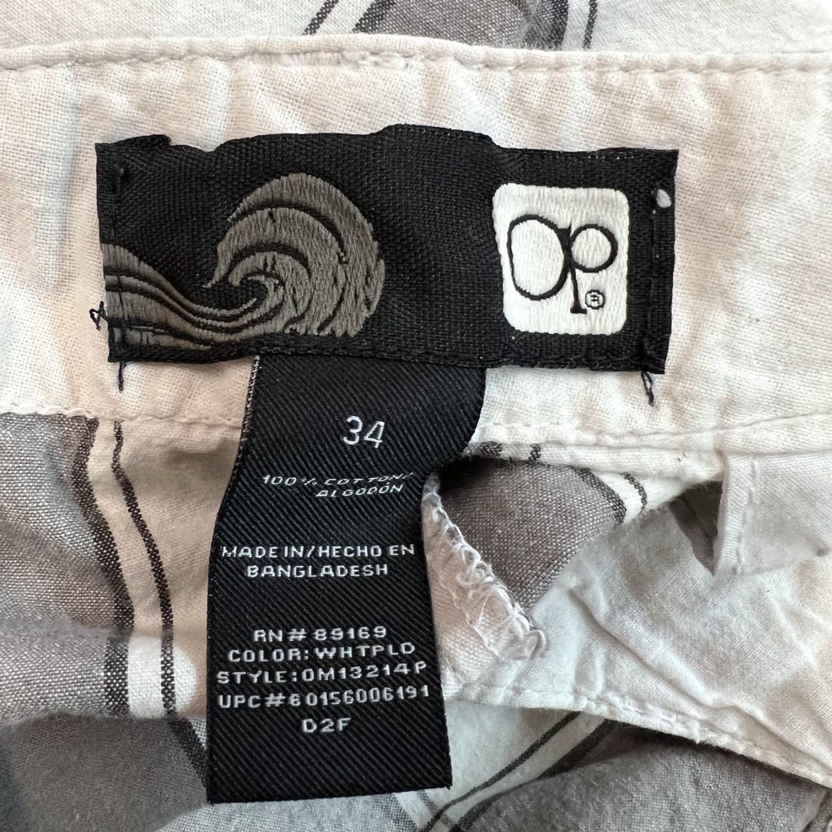 Ocean Pacific OP Ocean Pacific Mens Plaid Flat Front White Chino Shorts Size 34 Casual Shorts Cotton 100% Regular Waist 34 Inseam 11 Size US 34 / EU 50 - 4 Thumbnail