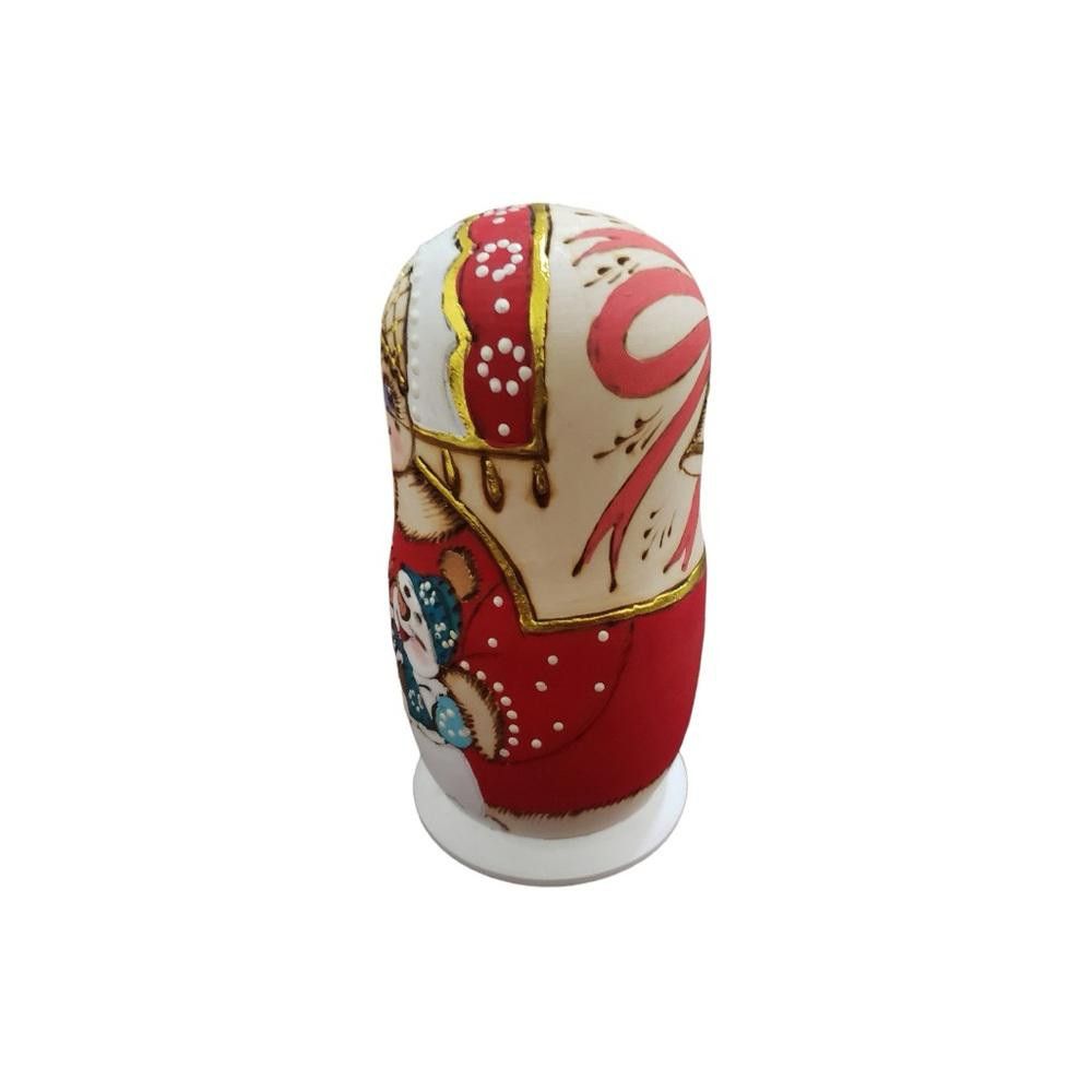 Designer Russian Christmas Nesting Doll 8” Handcrafted Size ONE SIZE - 4 Thumbnail
