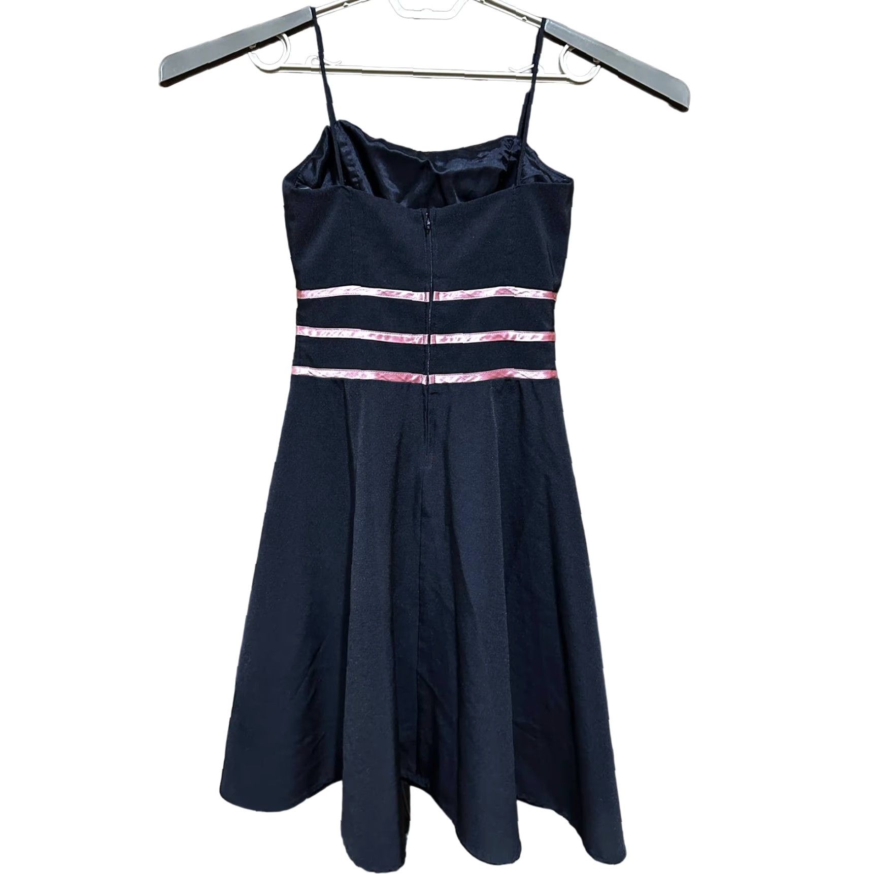 Vintage Y2K B. Smart Midi Dress Juniors 5 Black Pink Sleeveless A-Line Fit & Flare Party Cocktail Prom Retro Coquette Womens Size S / US 4 / IT 40 - 3 Thumbnail