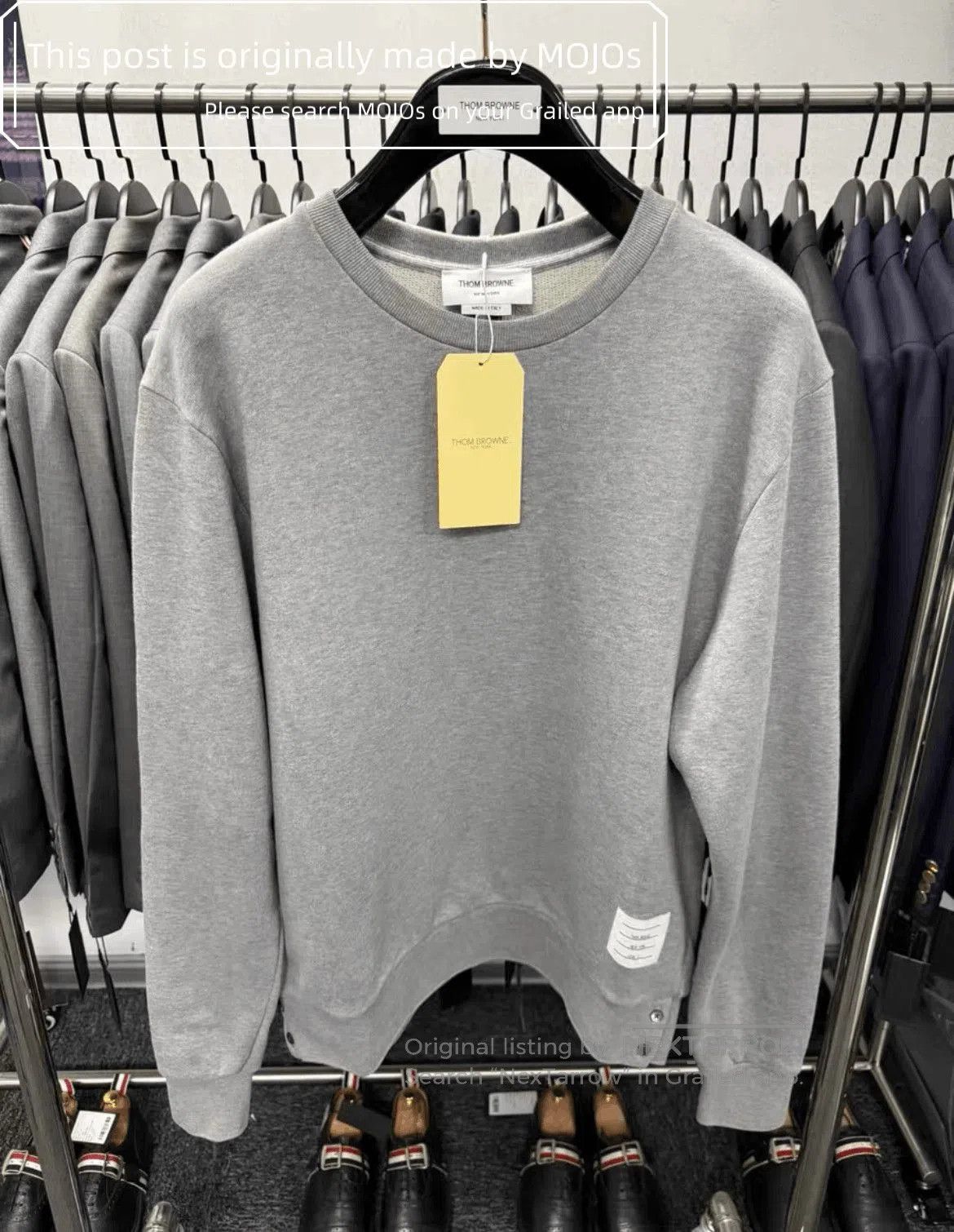 Thom Browne Sz 3 Thom Browne Basic Back Triple Stripe Sweatshirt. Size US L / EU 52-54 / 3 - 1 Thumbnail