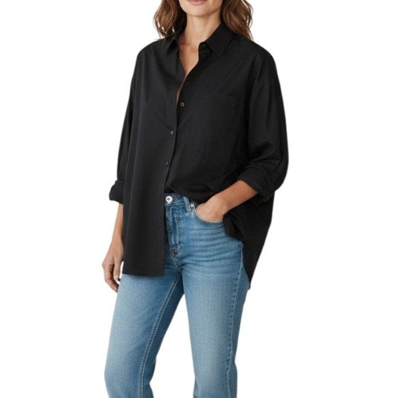 Topshop Topshop oversized black button down shirt NWT Size L / US 10 / IT 46 - 1 Thumbnail