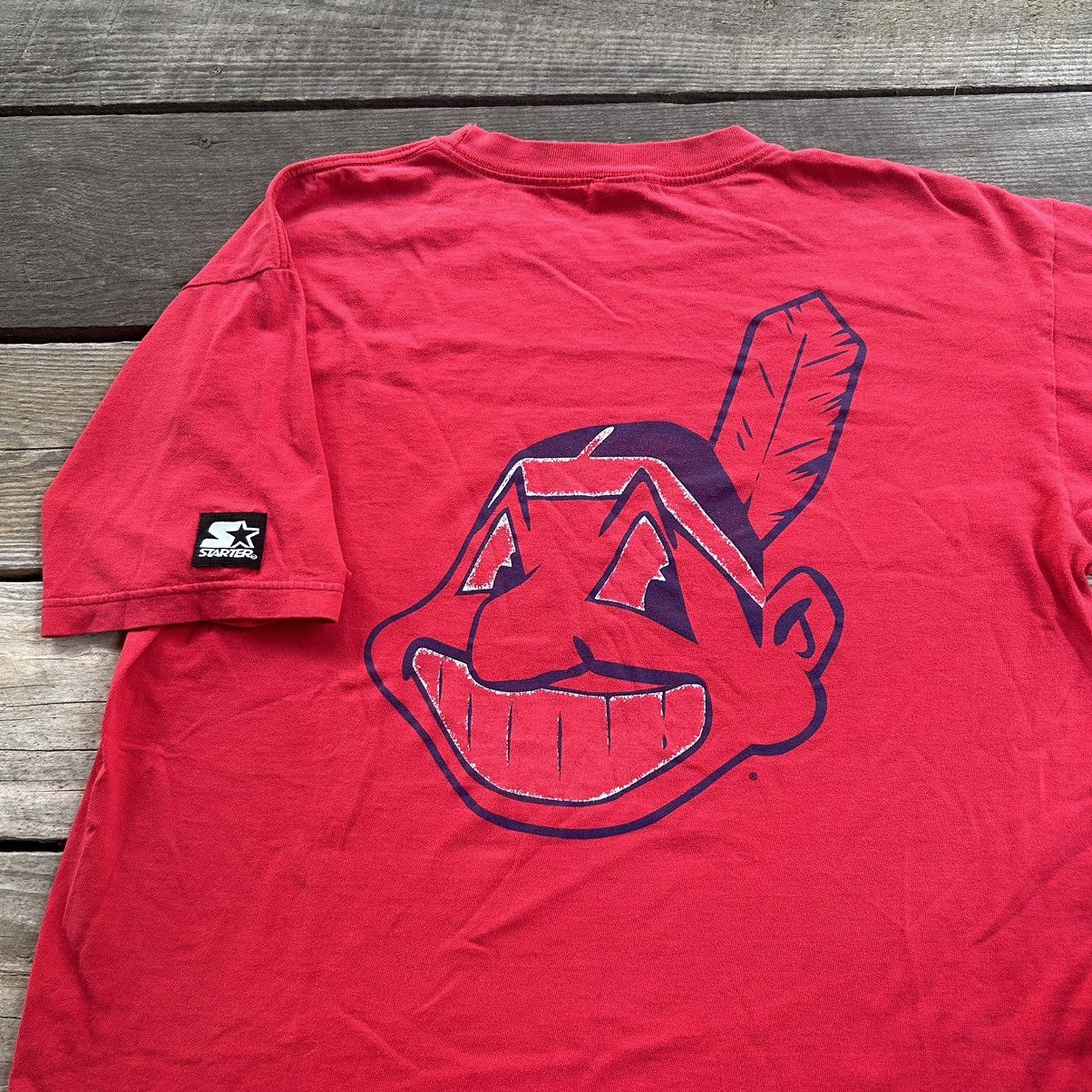MLB × Vintage Vintage 90s Cleveland Indians Faded Started Graphic T Shirt Size US M / EU 48-50 / 2 - 1 Thumbnail