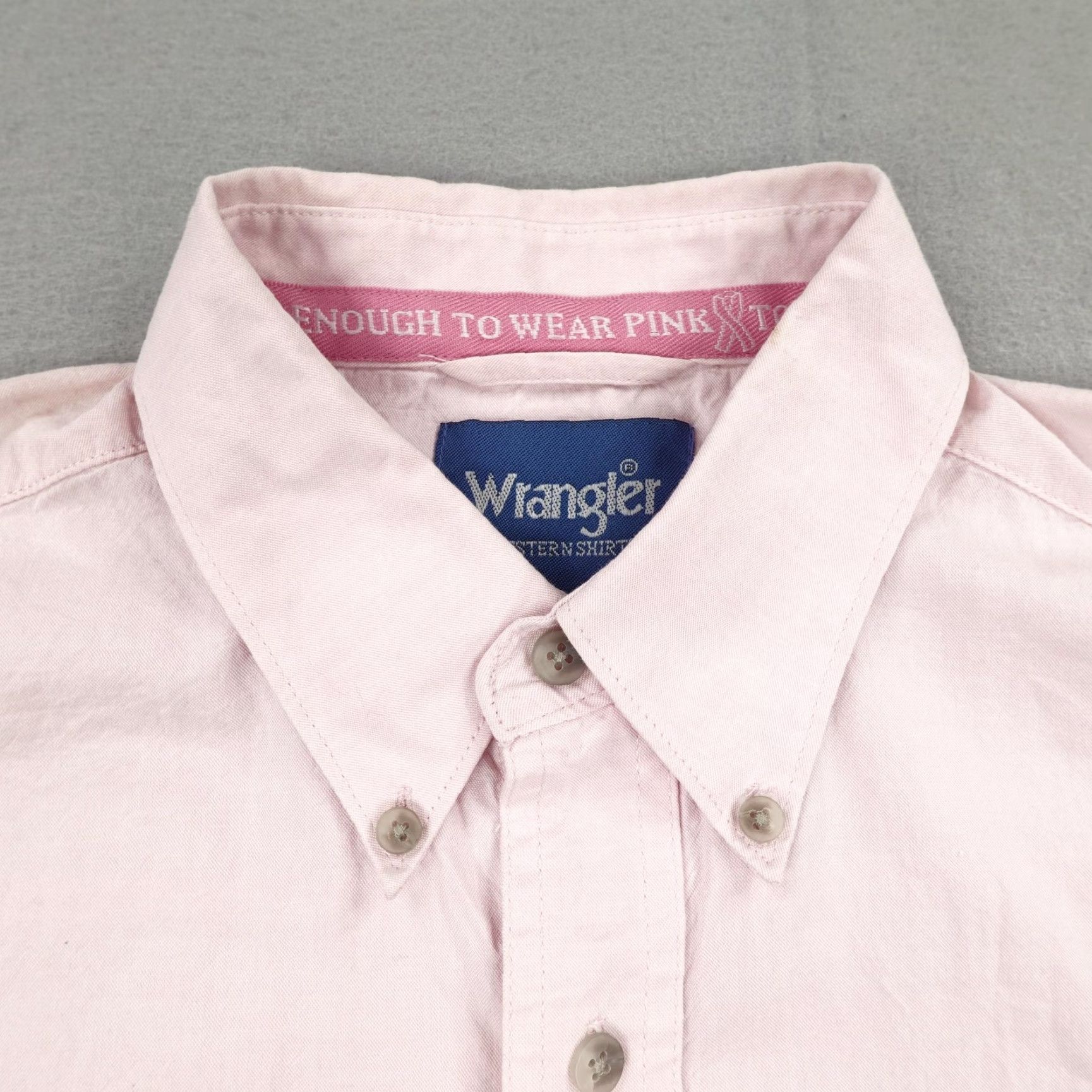 Wrangler Wrangler Men’s Long Sleeve Western Shirt Large Pink Ribbon California Rodeo Salinas Casual Workwear Size US L / EU 52-54 / 3 - 2 Thumbnail