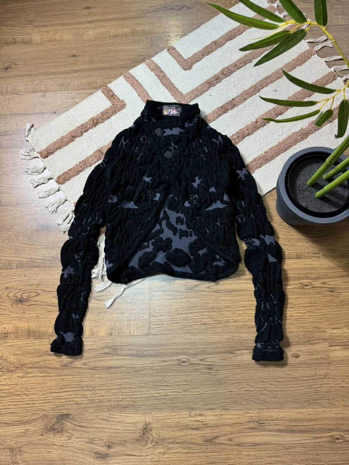 Desigual VINTAGE DESIGUAL AVANT GARDE QUILTED SWEATER CARDIGAN Size S / US 4 / IT 40 - 1 Thumbnail