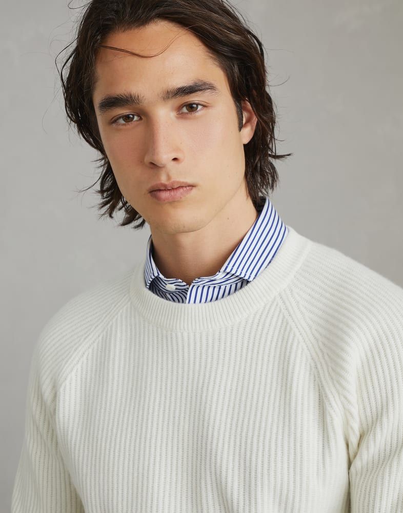 Brunello Cucinelli o1w1db10825 Cashmere Sweater in White Size US XL / EU 56 / 4 - 2 Thumbnail