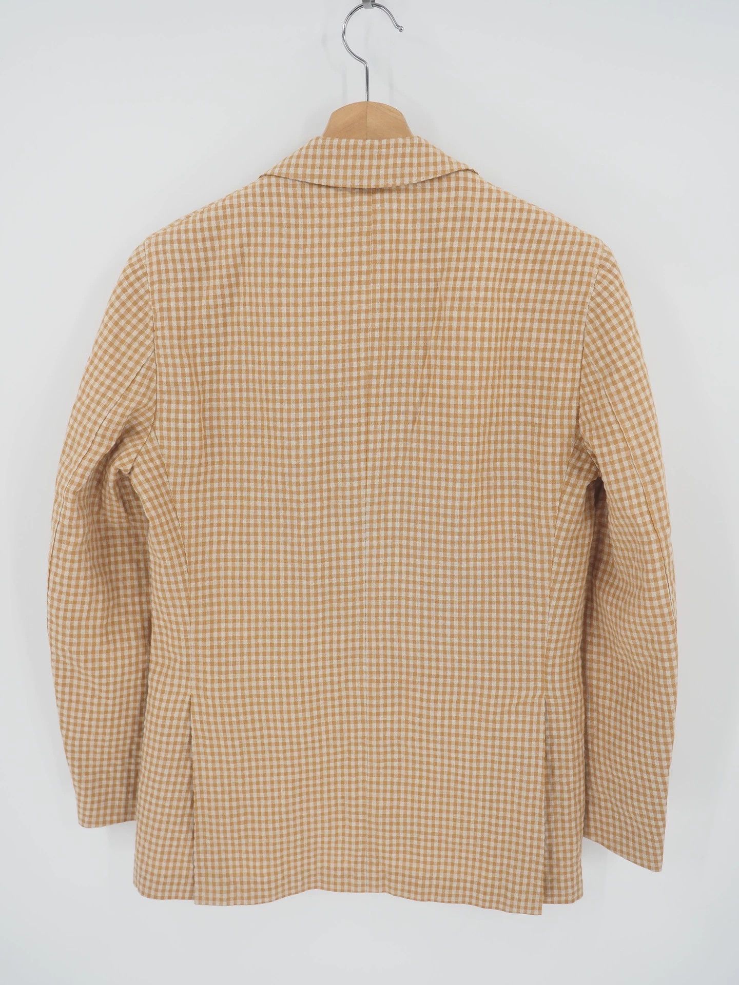 Lardini LARDINI Yellow Plaid Wool/Linen Blazer Size 44R - 2 Thumbnail