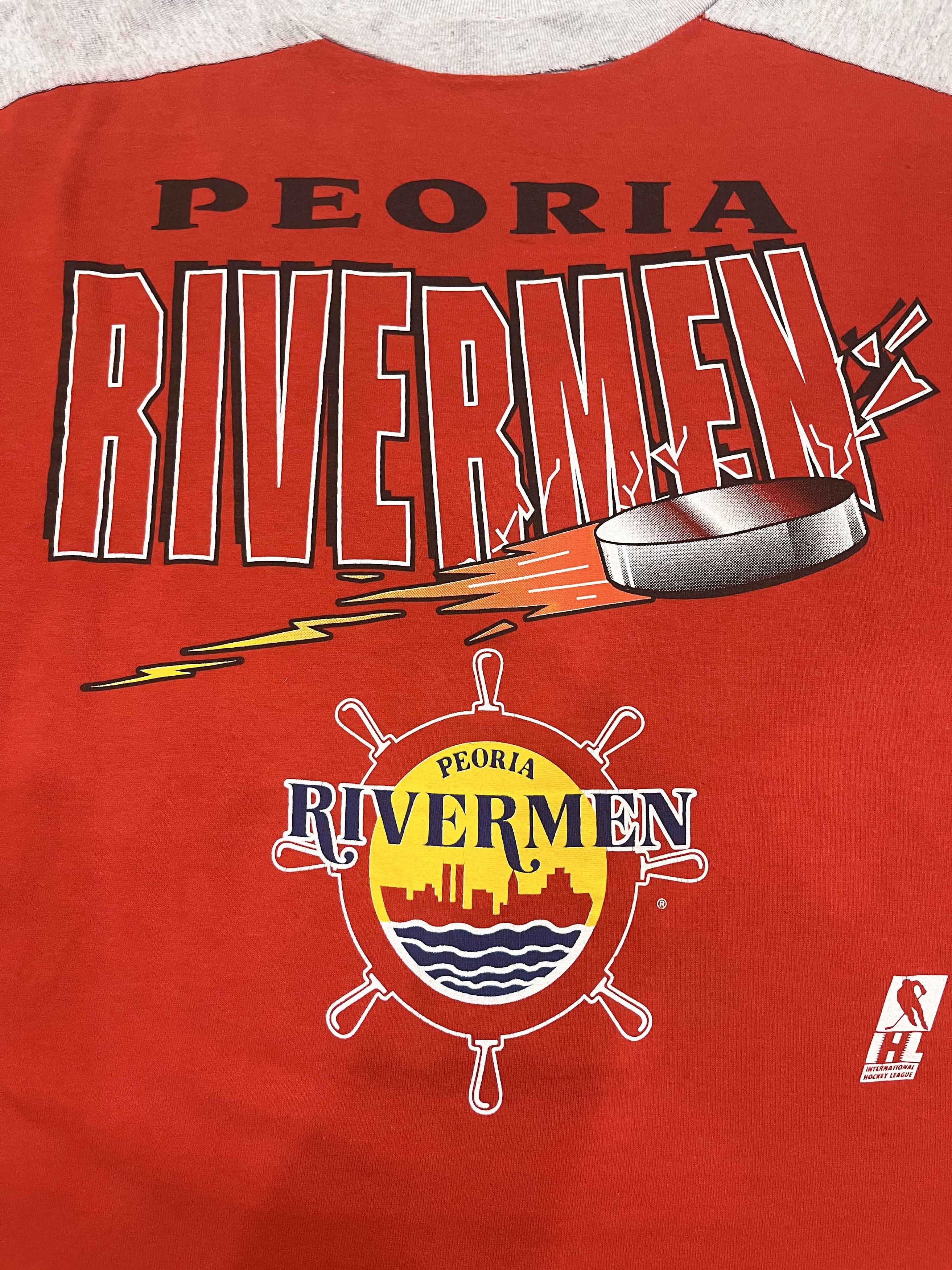 Vintage Vintage Artex Sportswear IHL Peoria Rivermen Hockey T-Shirt Size US XL / EU 56 / 4 - 2 Thumbnail