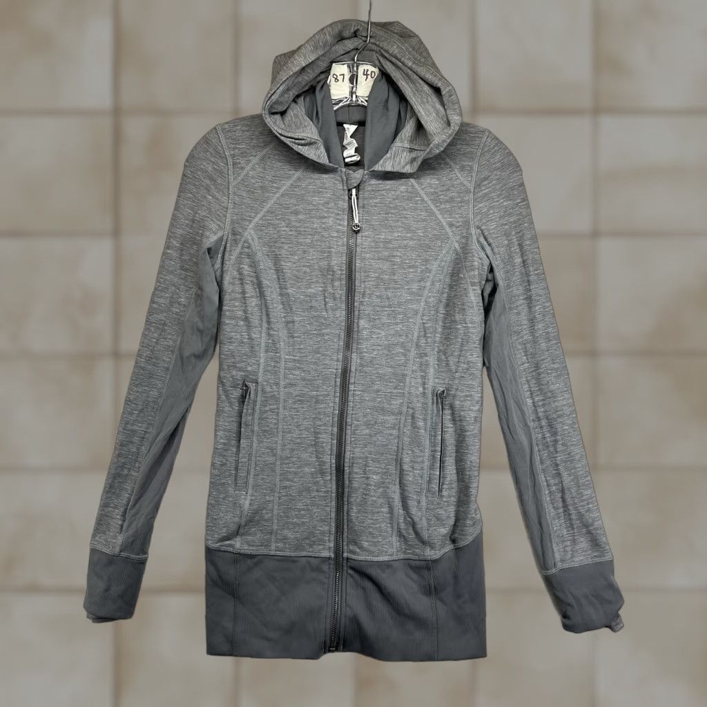 Lululemon Lululemon Women's Jacket 4 Lightweight Full Zip Hoodie Yoga Casual Sport Gray Slim Fit Size S / US 4 / IT 40 - 1 Thumbnail