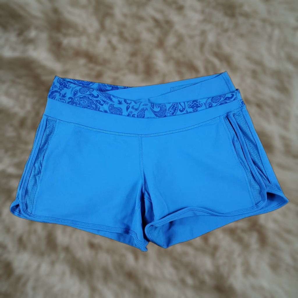 Lululemon Lululemon Womens Shorts 30 Blue Paisley Stretch Active Running Ladies Size 30" / US 8 / IT 44 - 1 Thumbnail