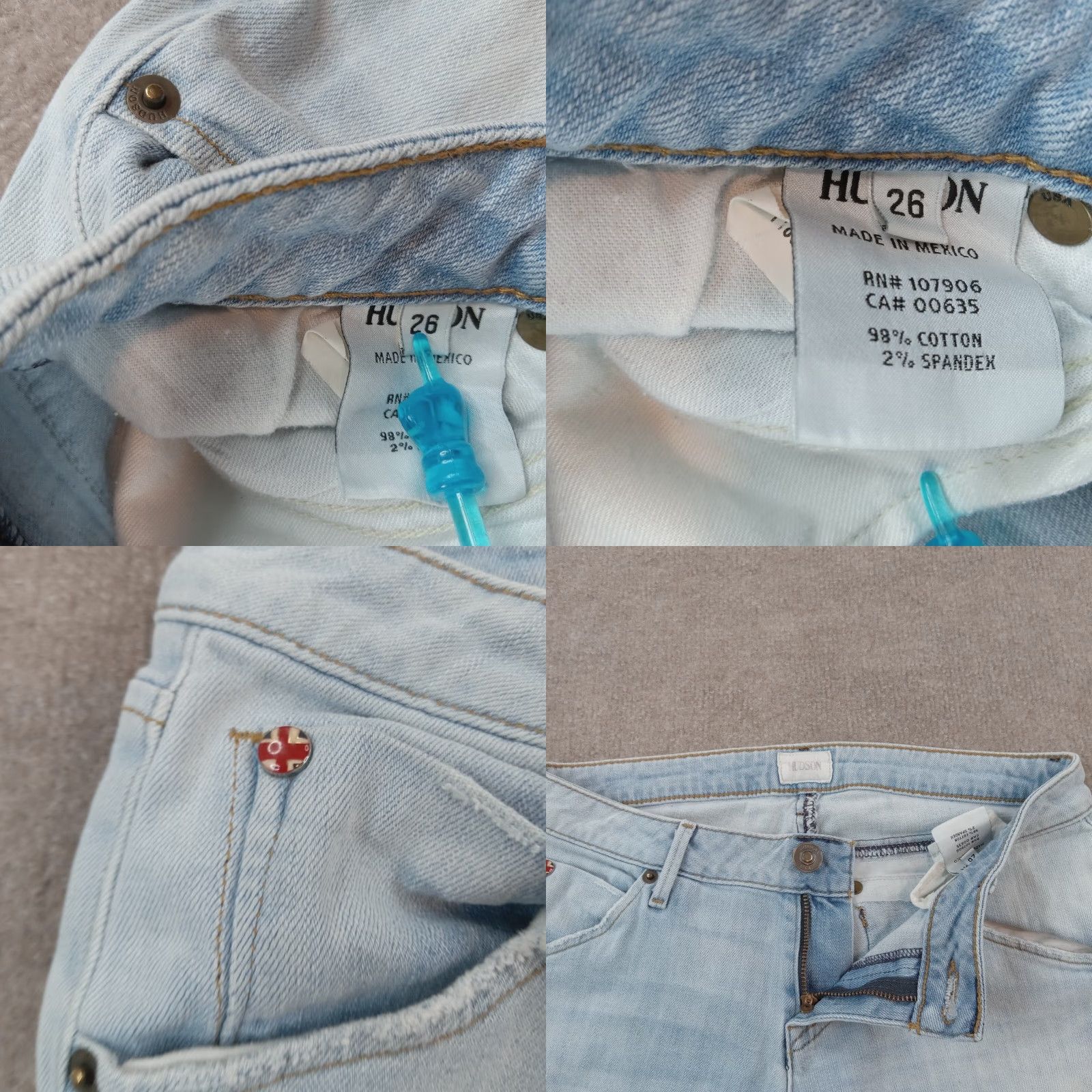 Hudson Hudson Women's Blue Faded Skinny Stretch Jeans 26 Size 26" / US 2 / IT 38 - 8 Thumbnail