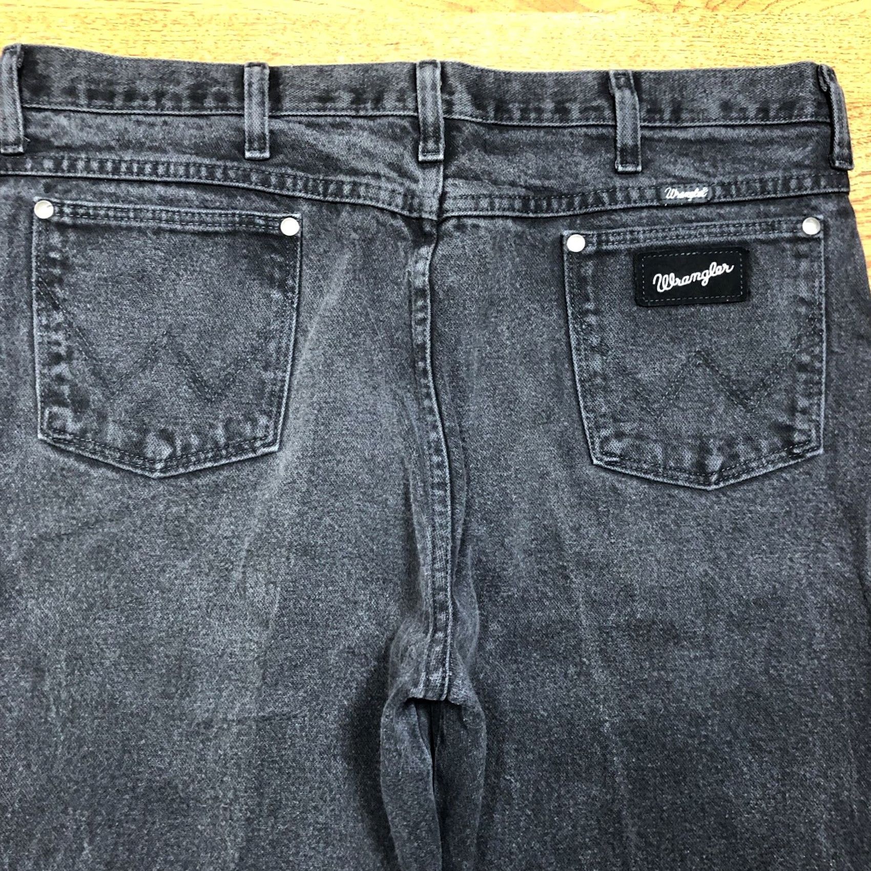 Wrangler VINTAGE Wrangler Cowboy Cut Jeans 38x30 Black Denim Slim Fit 5-Pocket USA Logo Cowboy Cut 933 Mens Size US 38 / EU 54 - 3 Thumbnail