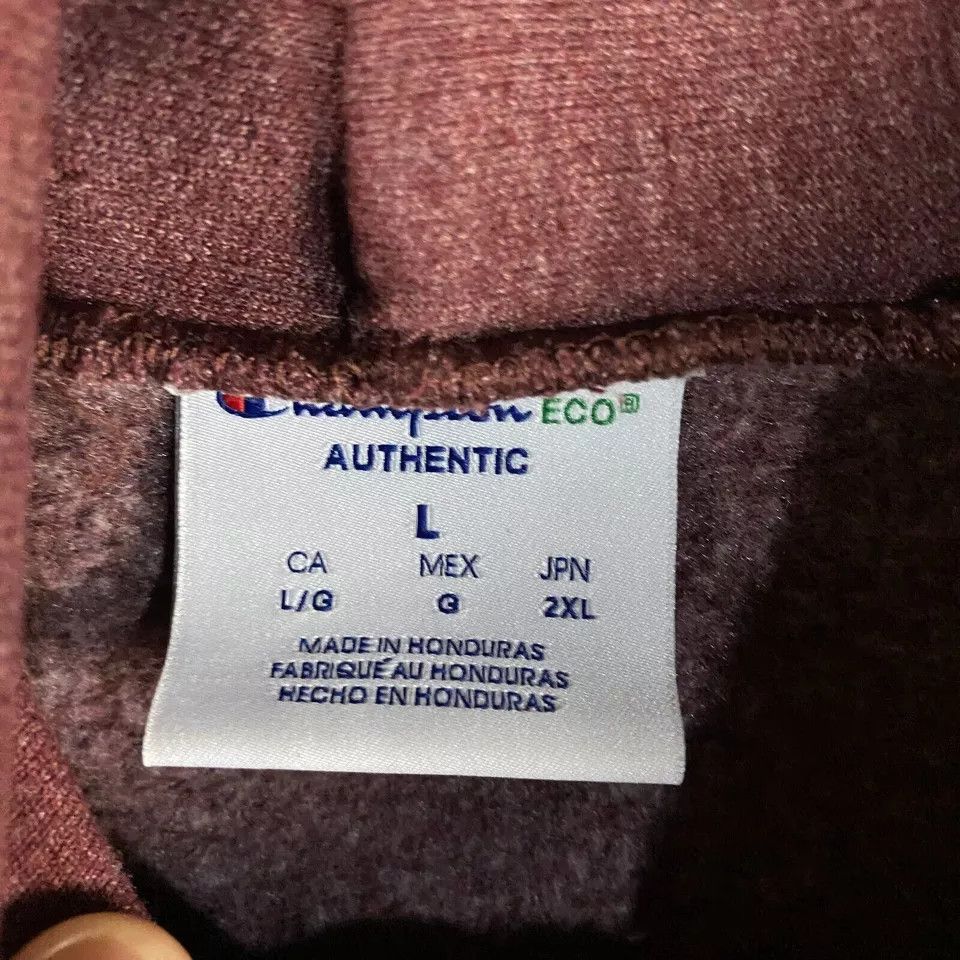 Champion Champion Hoodie Men's Large Burgundy Pullover Drawstring Eco Size US L / EU 52-54 / 3 - 3 Thumbnail