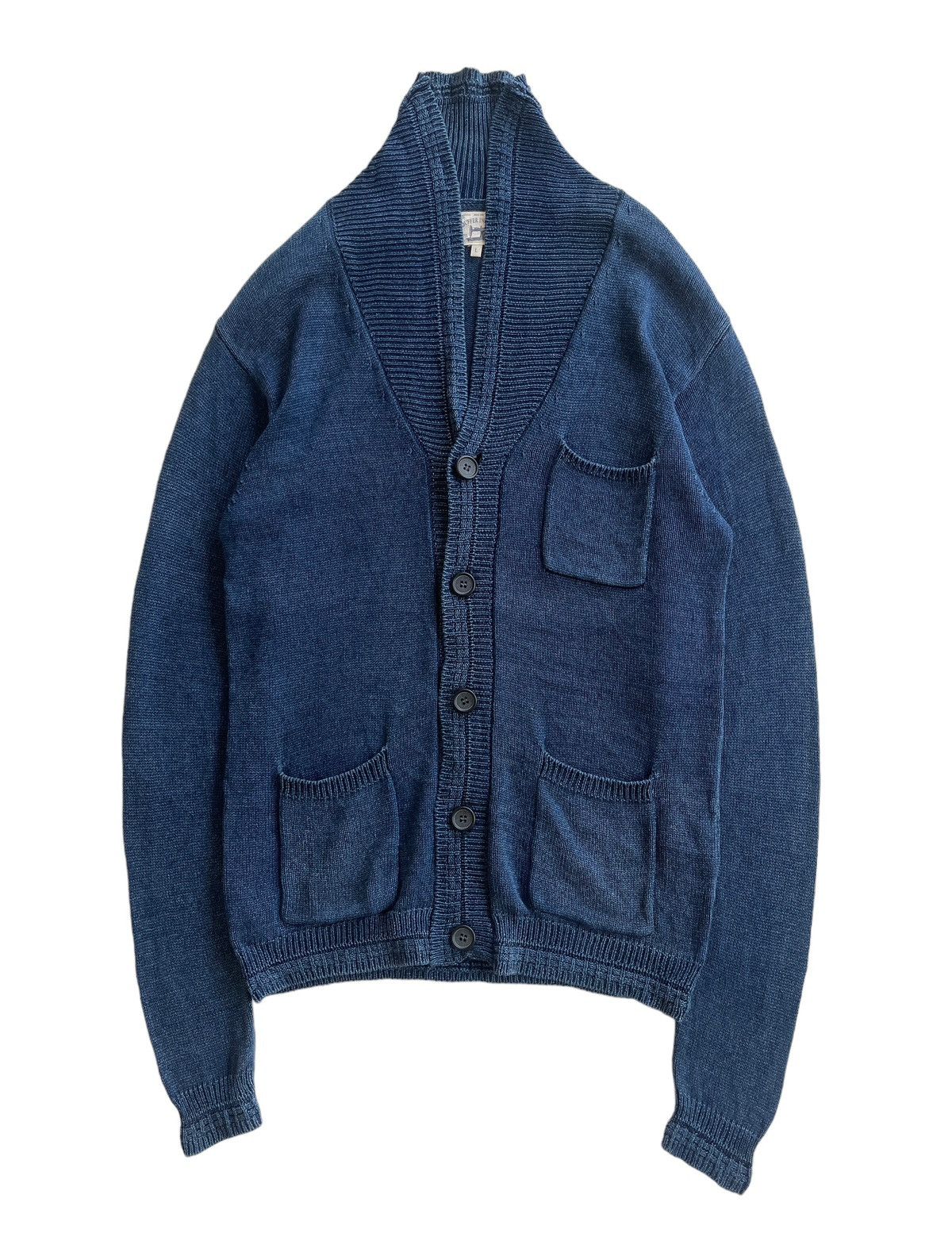 Japanese Brand Japanese Duffer Indigo Shawl Collar Cardigan Knit Size US L / EU 52-54 / 3 - 2 Thumbnail