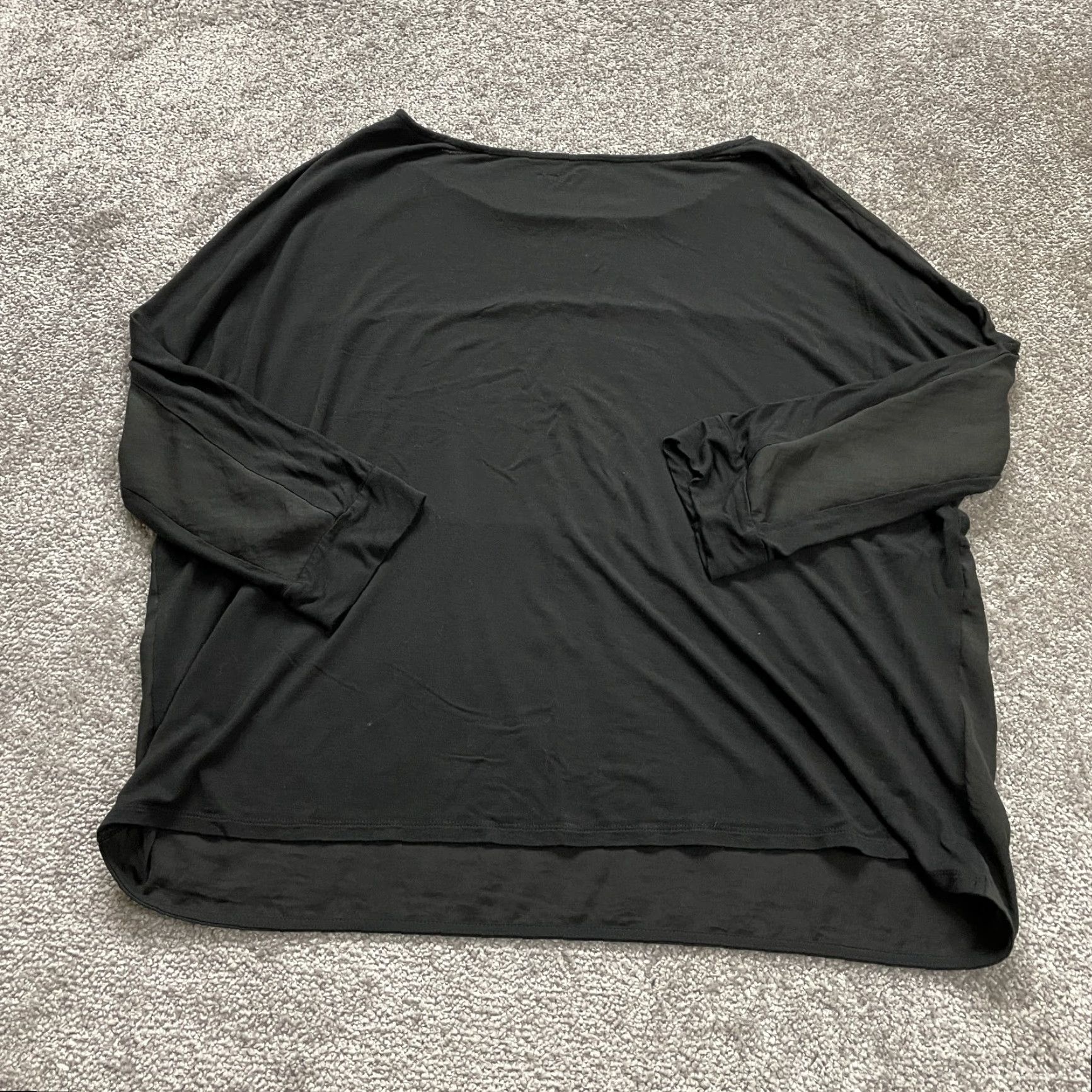 Loft LOFT Blouse Women's L Black Long Sleeve Round Neck Knit Stretch Top Womens Size L / US 10 / IT 46 - 2 Thumbnail