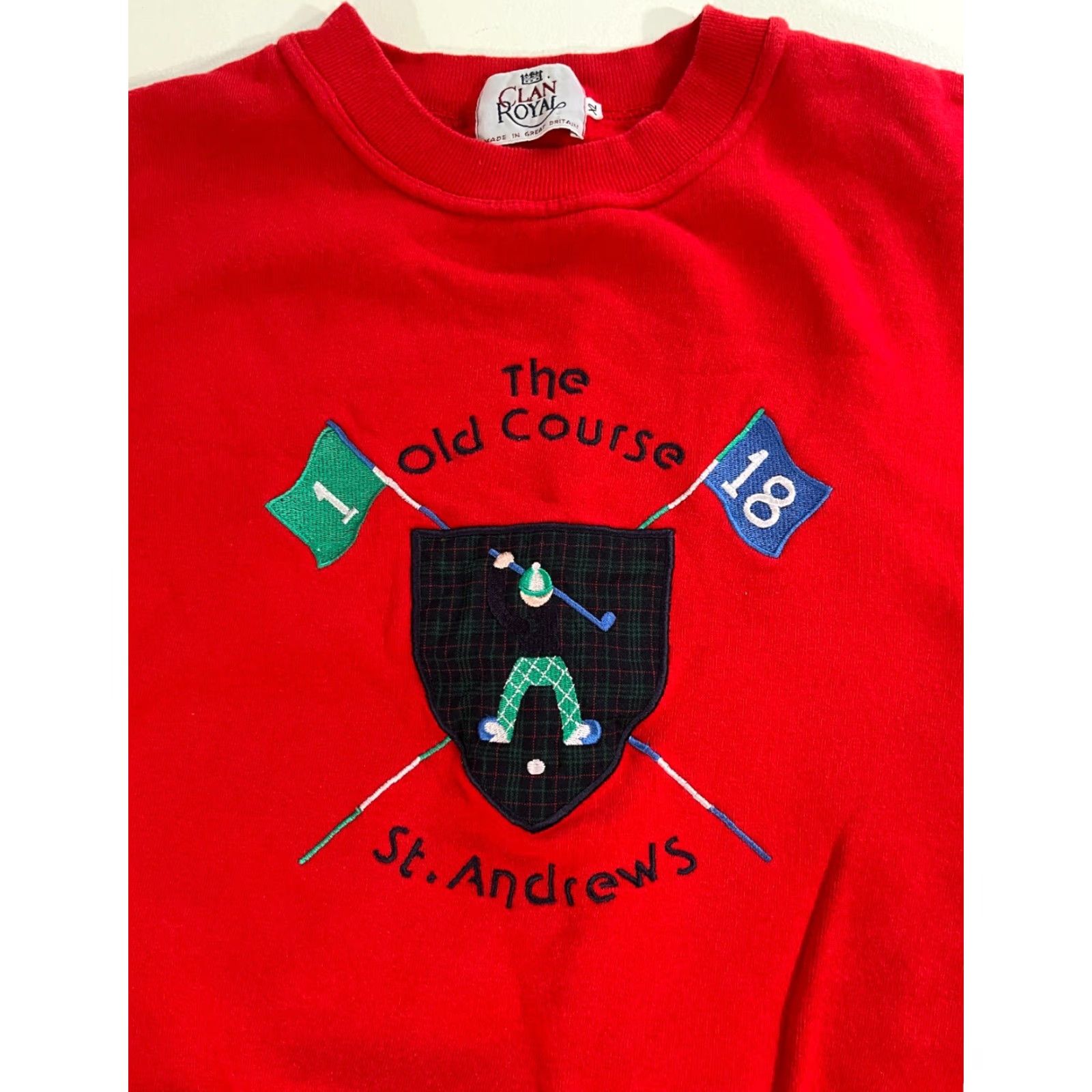 Vintage VINTAGE Clan Royal The Old Course St. Andrews Golf Crewneck Sweatshirt XL Unisex Adults Red Cotton Fleece Embroidered Logo Shirt Pullover 1990s Mens Size US XL / EU 56 / 4 - 4 Thumbnail