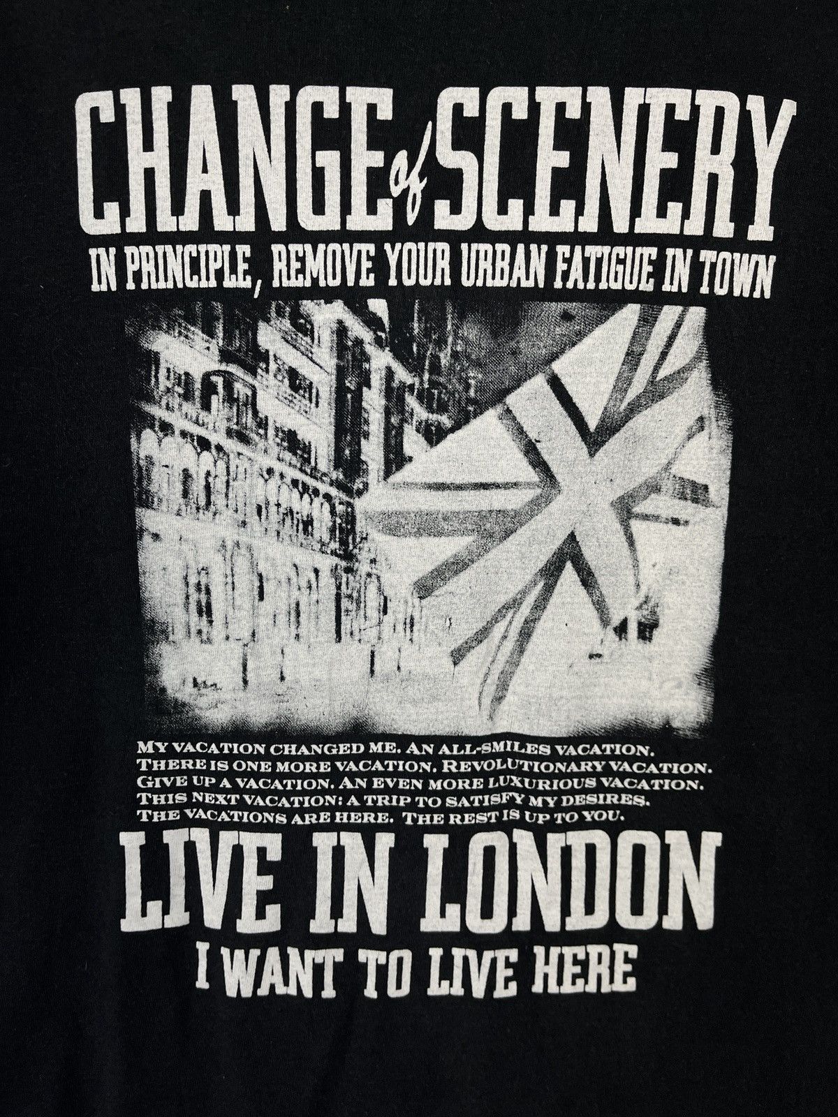 If Six Was Nine × Japanese Brand × Le Grande Bleu (L.G.B.) Revolutionary Vacation Live in London Poem V Neck Tshirt Size US L / EU 52-54 / 3 - 4 Thumbnail