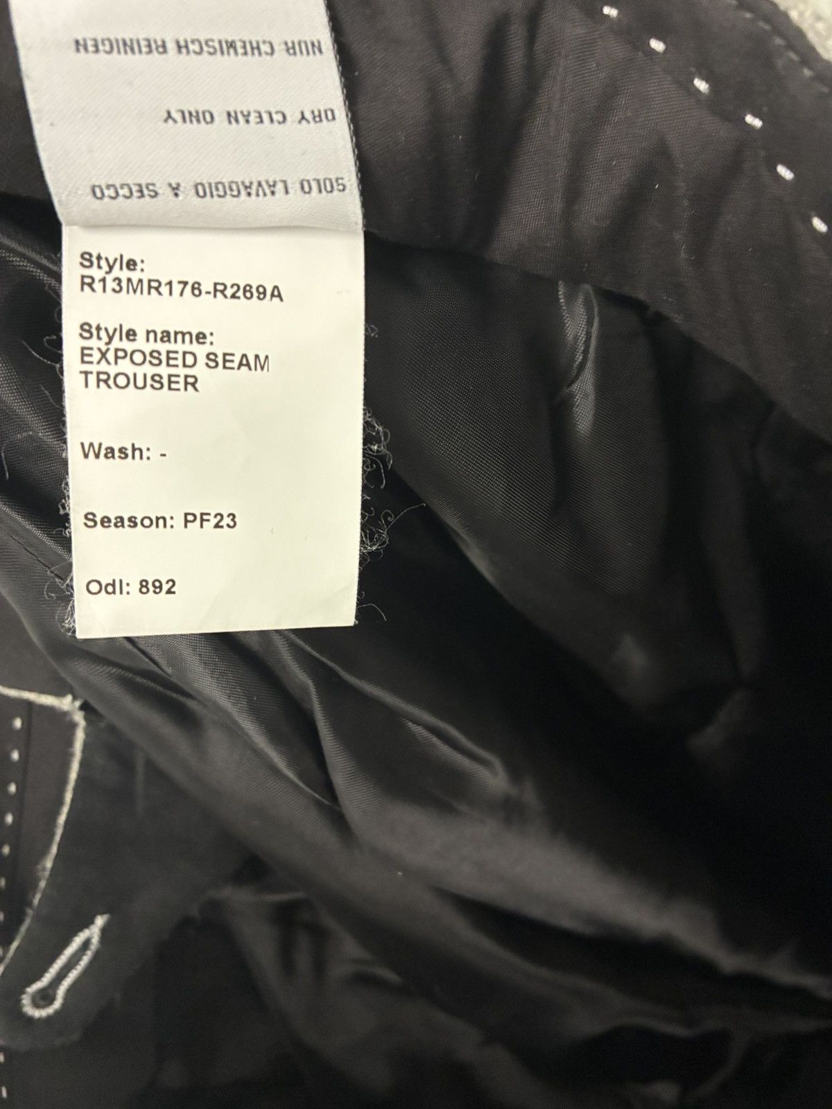 R13 Exposed seam trouser. 32 Size 32" / US 10 / IT 46 - 18 Thumbnail
