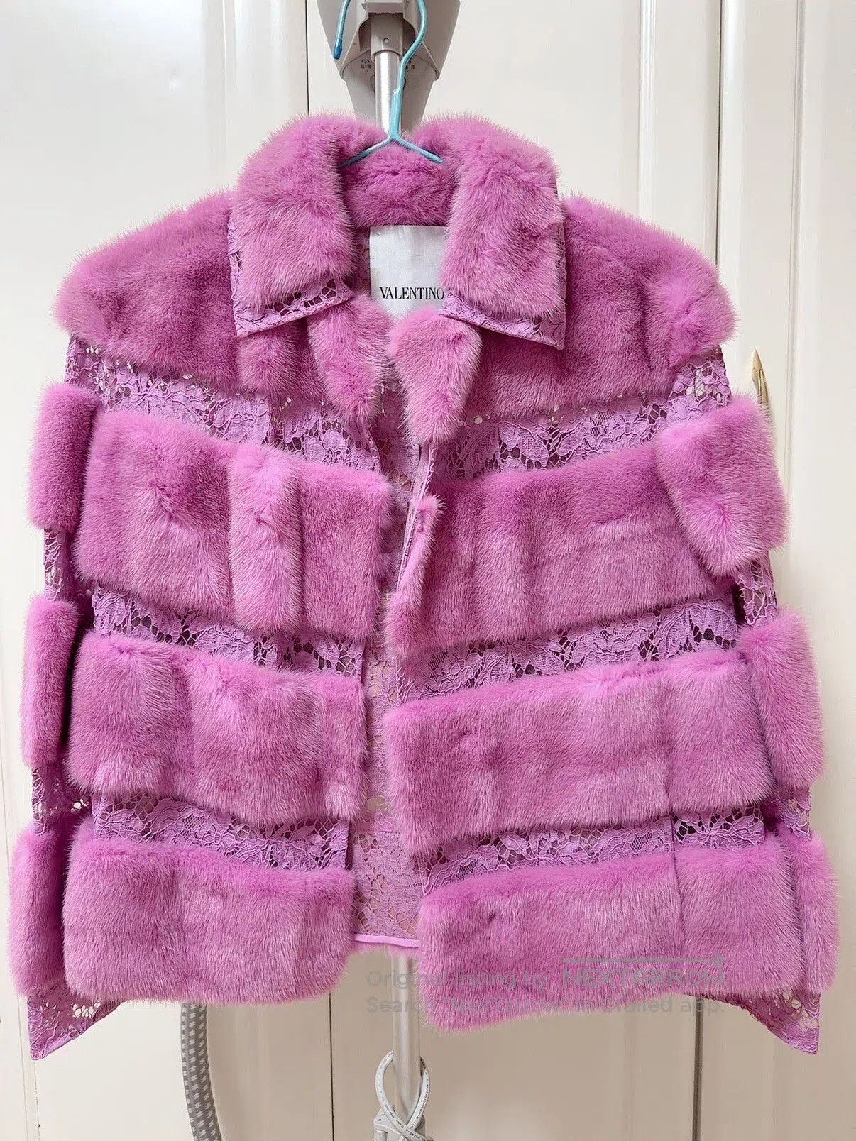 Valentino Valentino Purple Mink Fur Lace Coat. Size S / US 4 / IT 40 - 1 Thumbnail