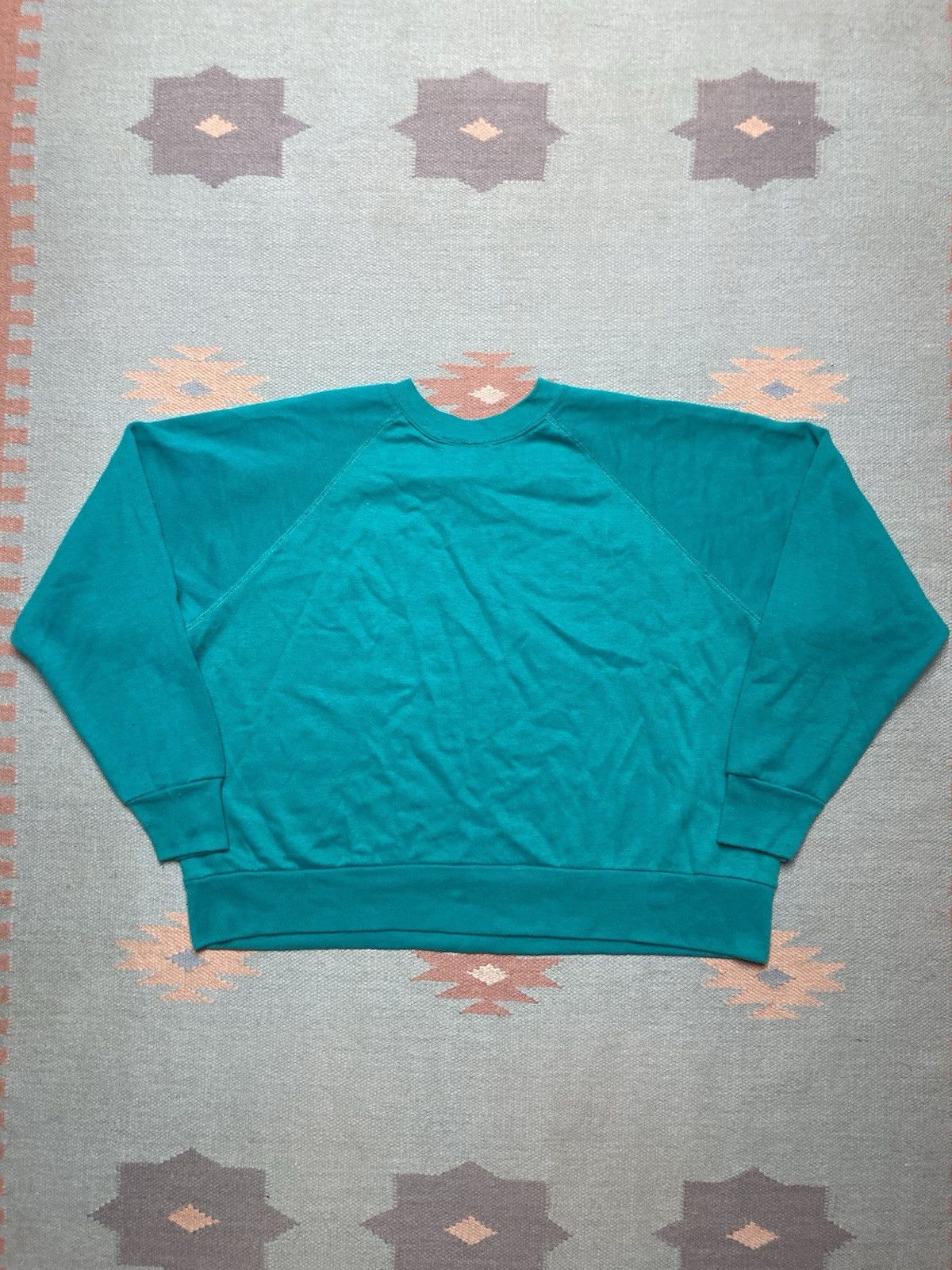 Vintage Vtg 80s crewneck sweatshirt blank raglan acrylic USA boxy XL Size US XL / EU 56 / 4 - 4 Thumbnail