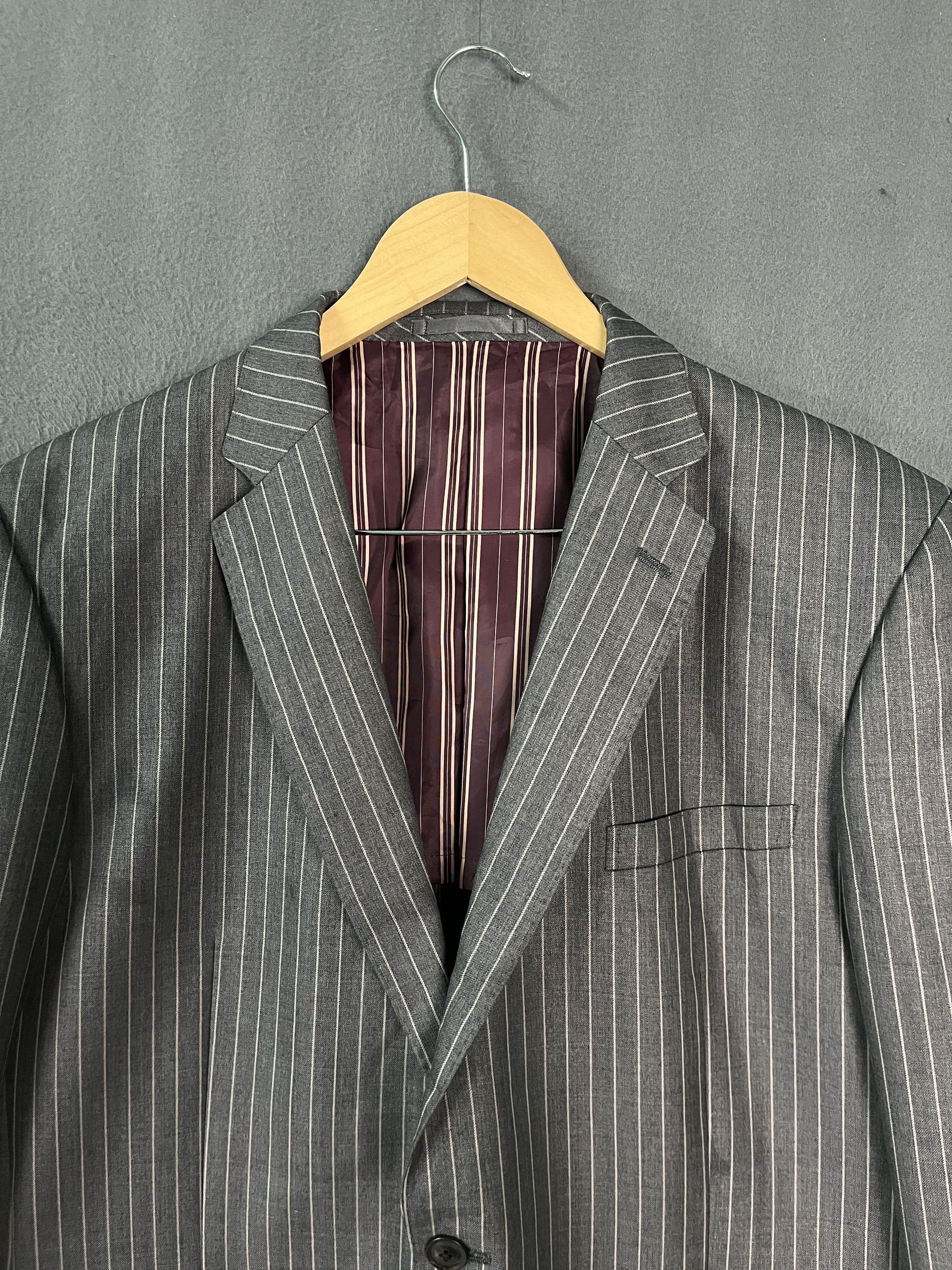 Tete Homme Tete Due by Kazutaka Katoh Stripes Blazer Japanese Designer Size 44R - 3 Thumbnail