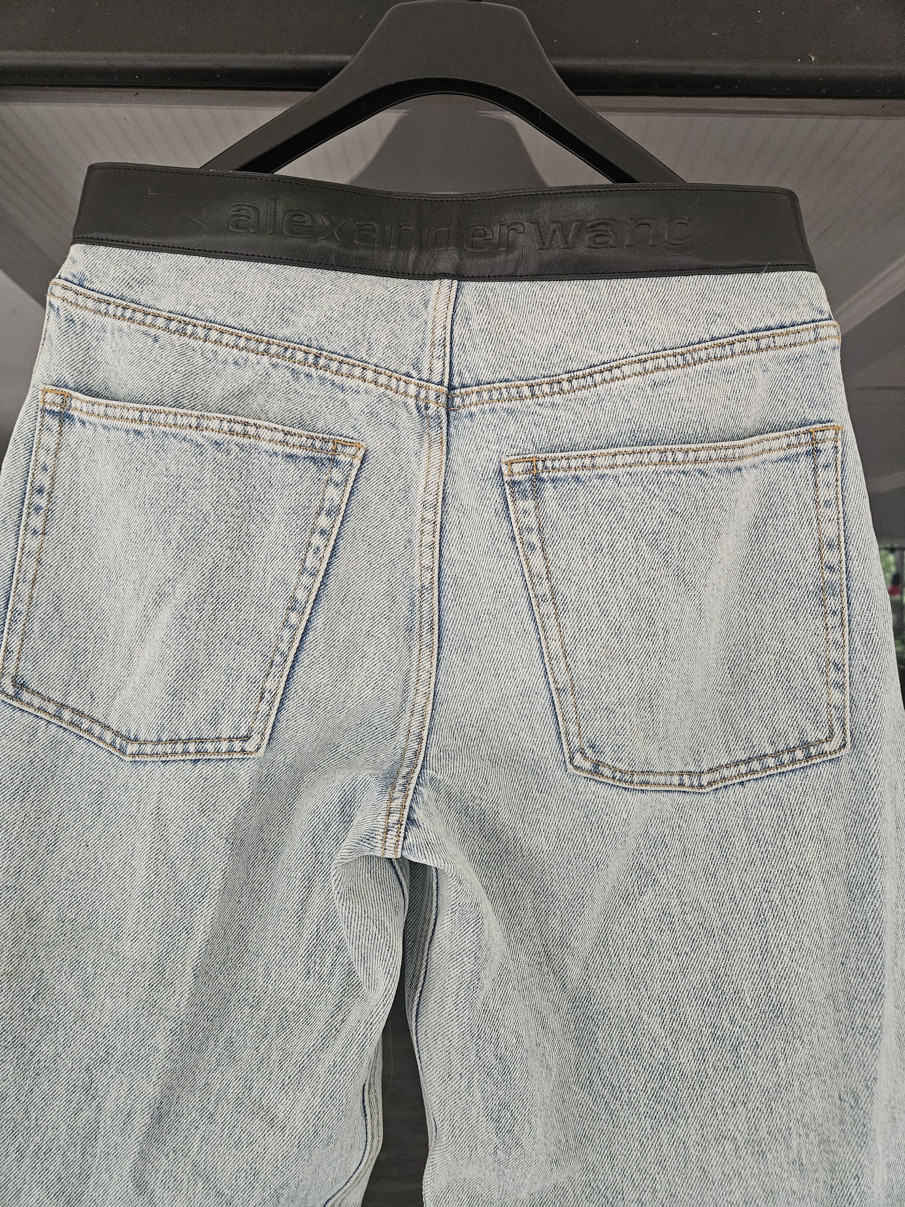 Alexander Wang Black Belt Waist Baggy Blue Denim Jeans Size US 32 / EU 48 - 4 Thumbnail