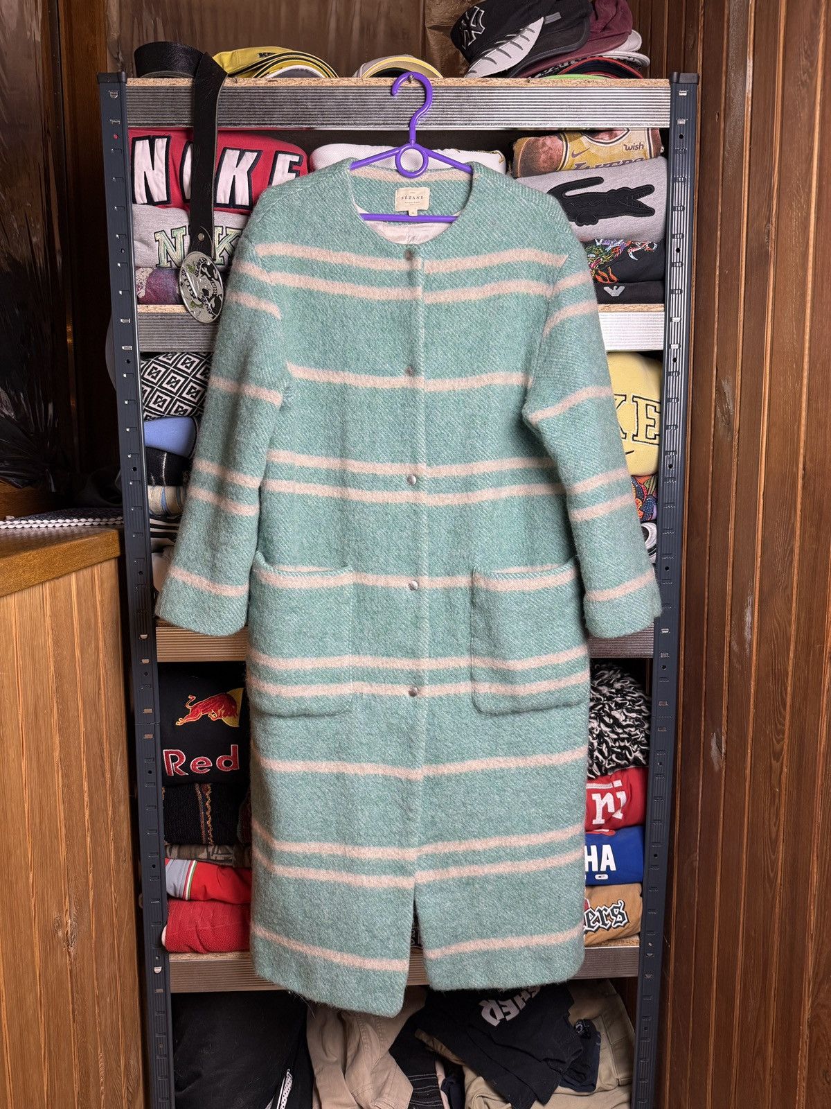 Sezane Sezane Coat Striped green SZ38 Size S / US 4 / IT 40 - 1 Thumbnail